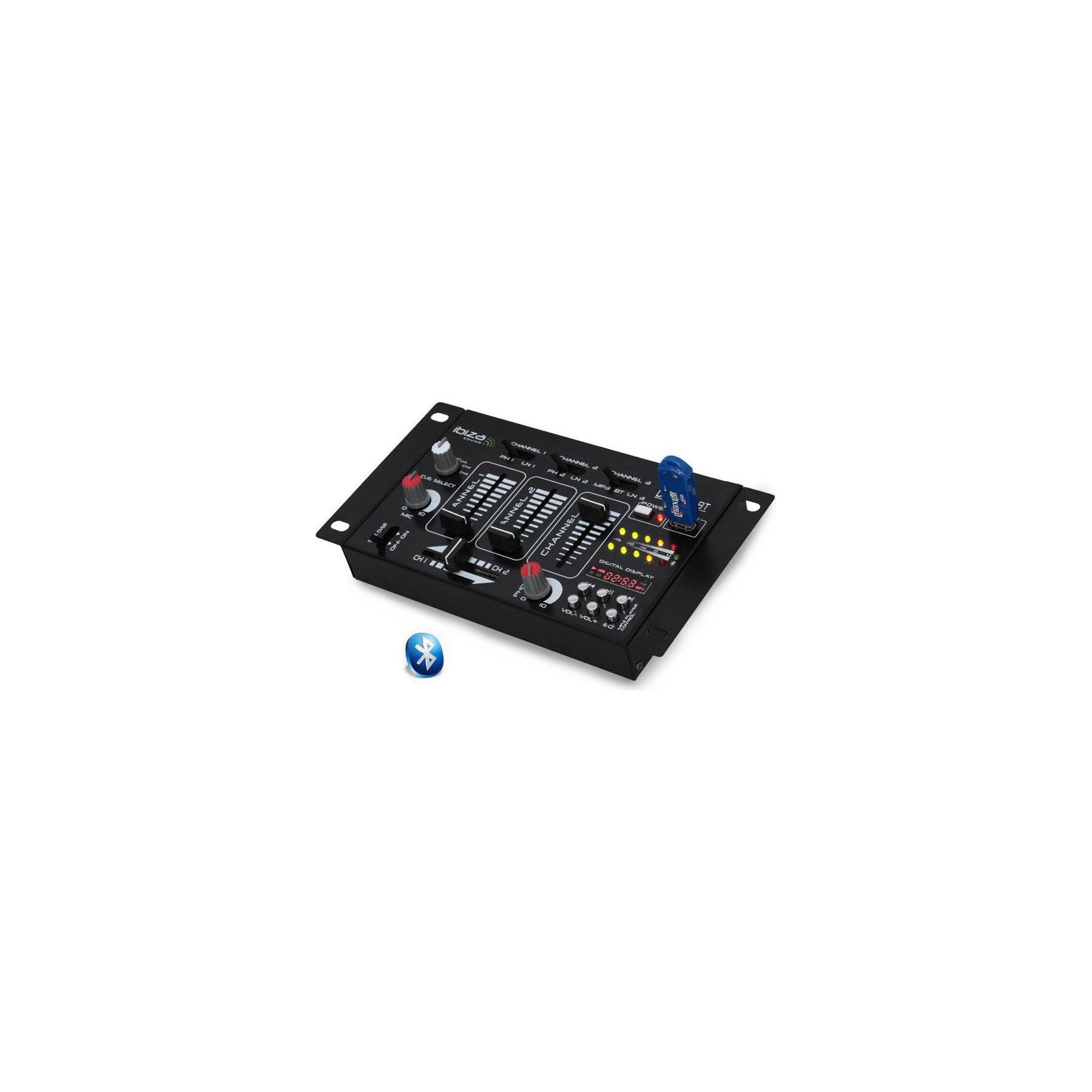 Table de mixage IBIZA Table de mix 7 entrées DJ21USB-MK2- BLUE