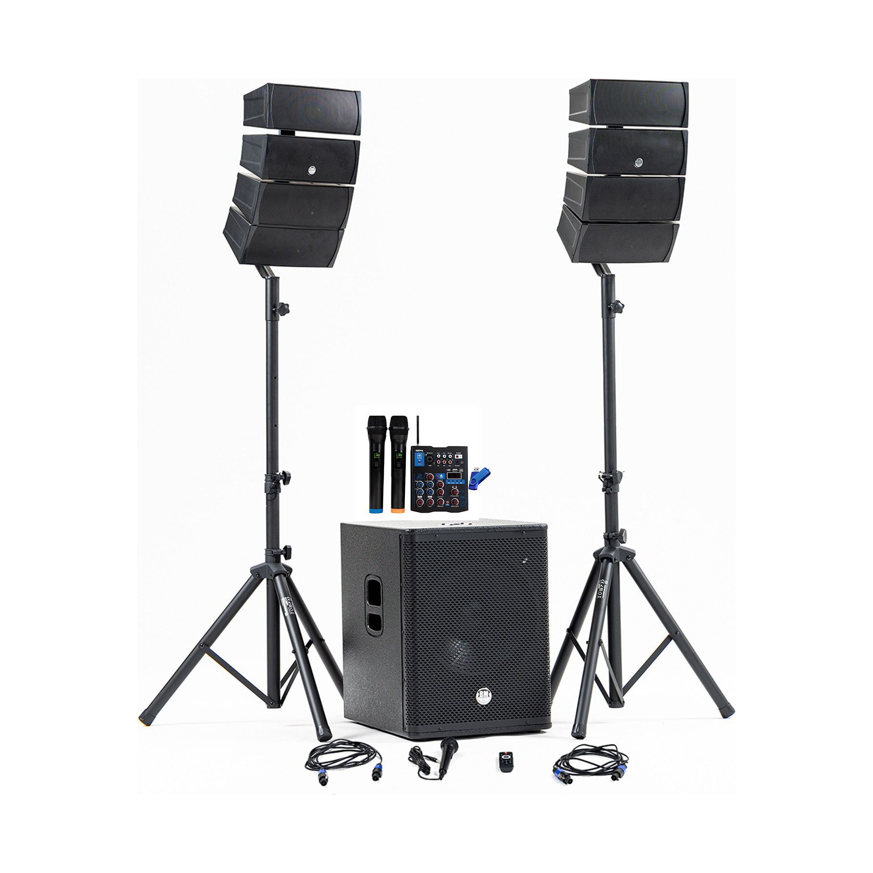 Pack sono BM SONIC Pack Sono 1200W BT USB 2 Micros Table Mi
