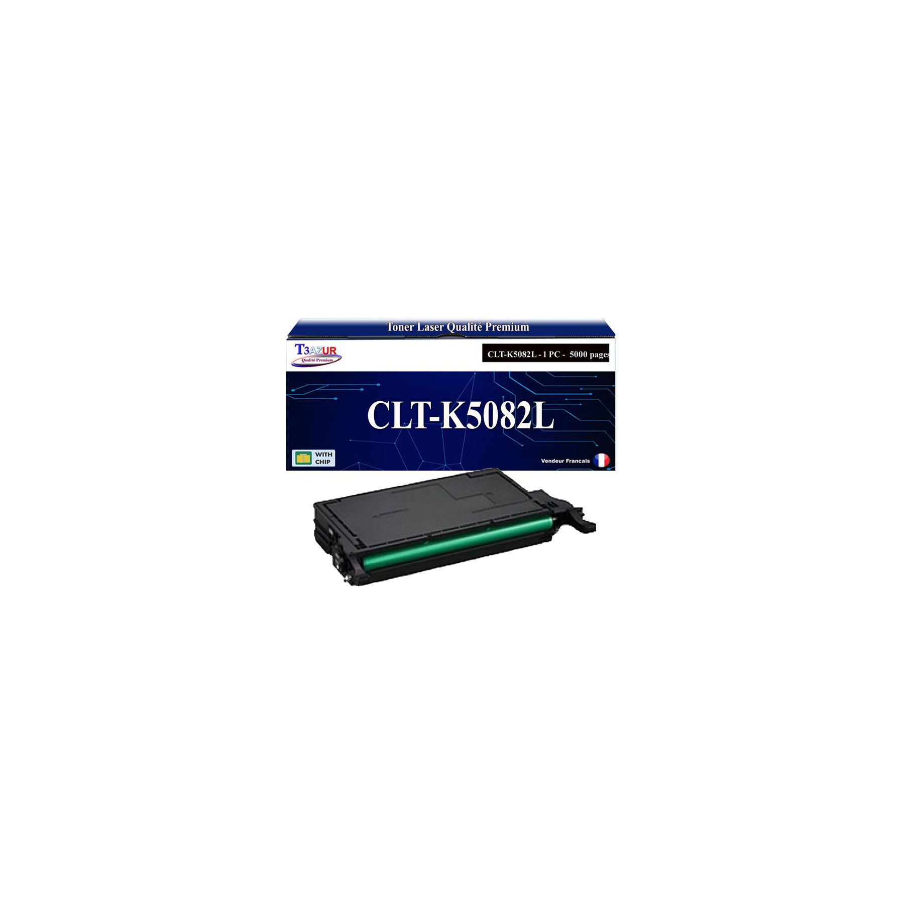 Toner T3AZUR pour Samsung CLP670ND, CLT-K5082S Noir