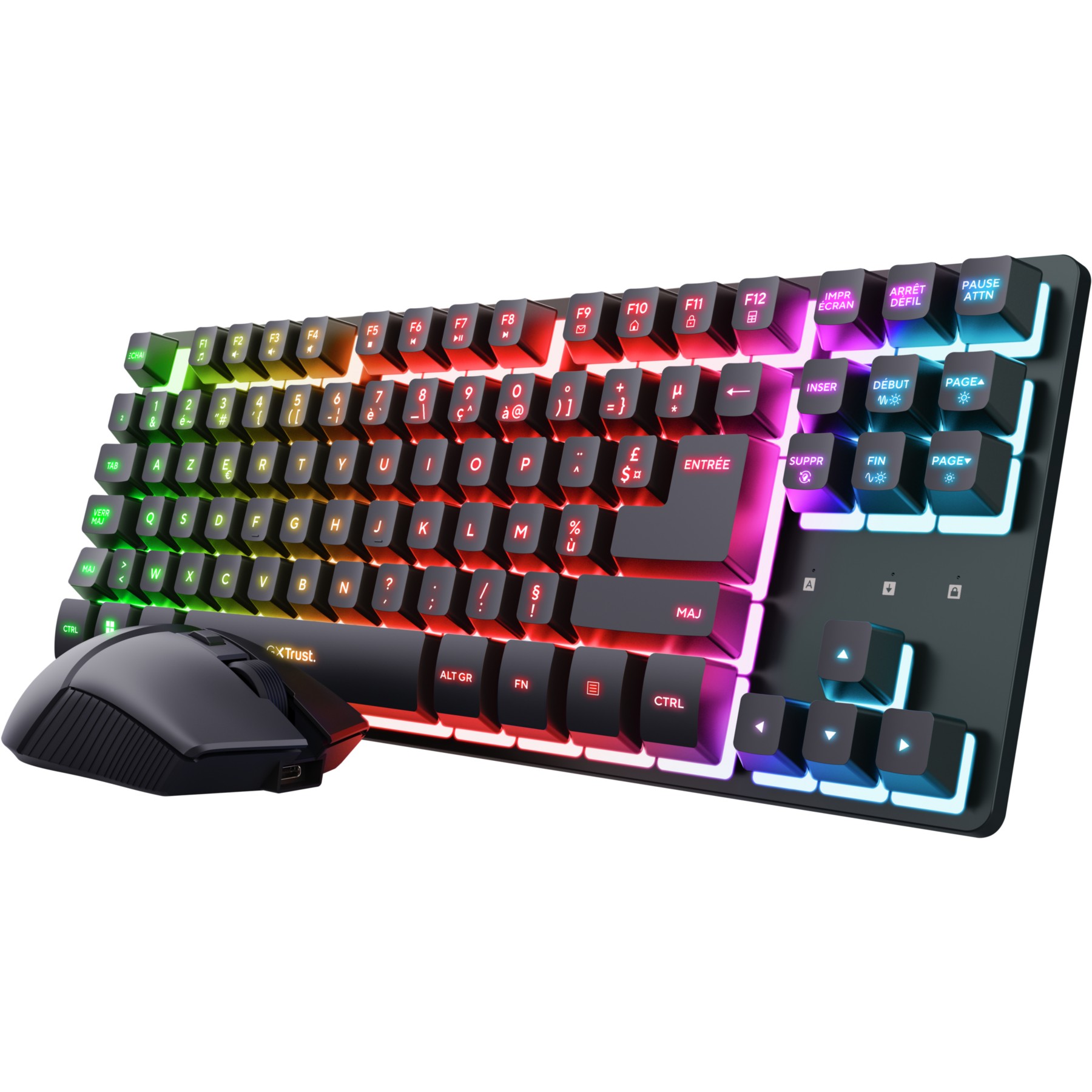 Pack clavier et souris gamer TRUST Combo TKL THADO RGB