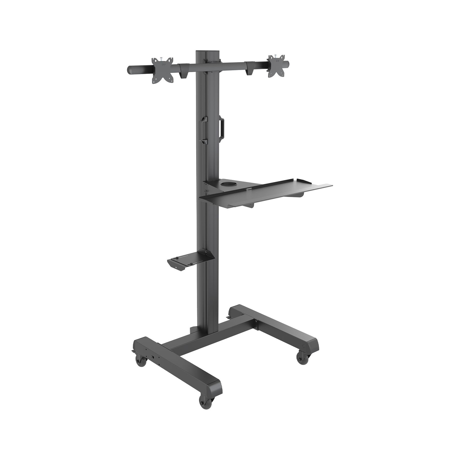 Pied TV KIMEX Chariot mobile pour 2 écrans 15"-32"