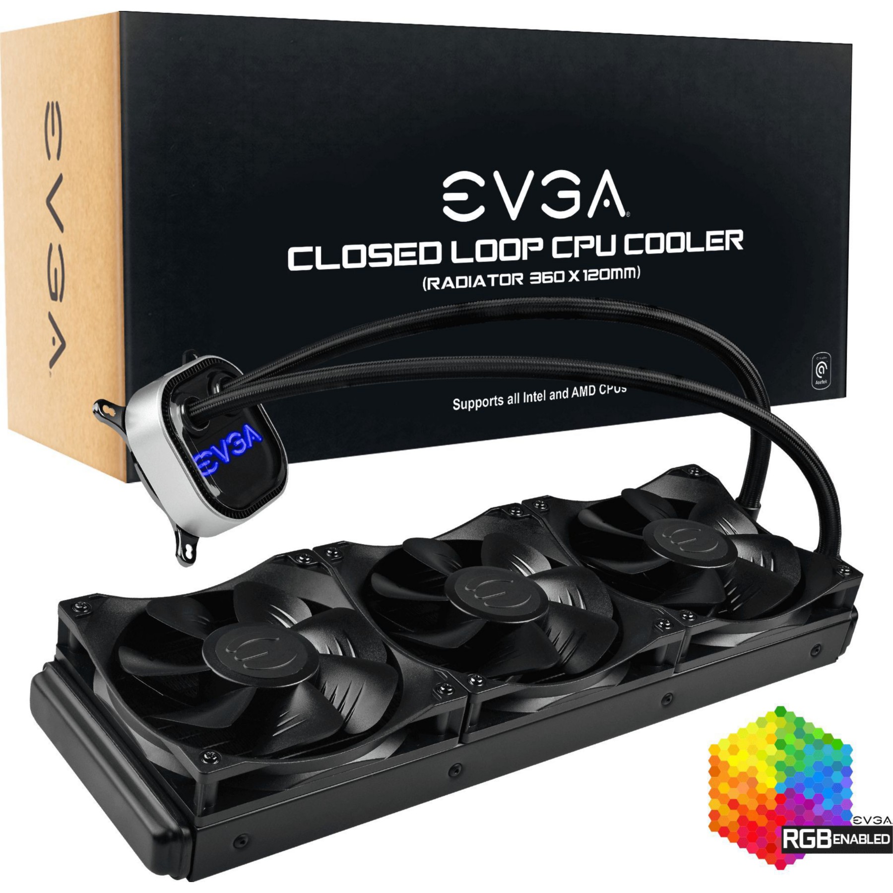 Kit de refroidissement EVGA CLC - 360 mm Noir