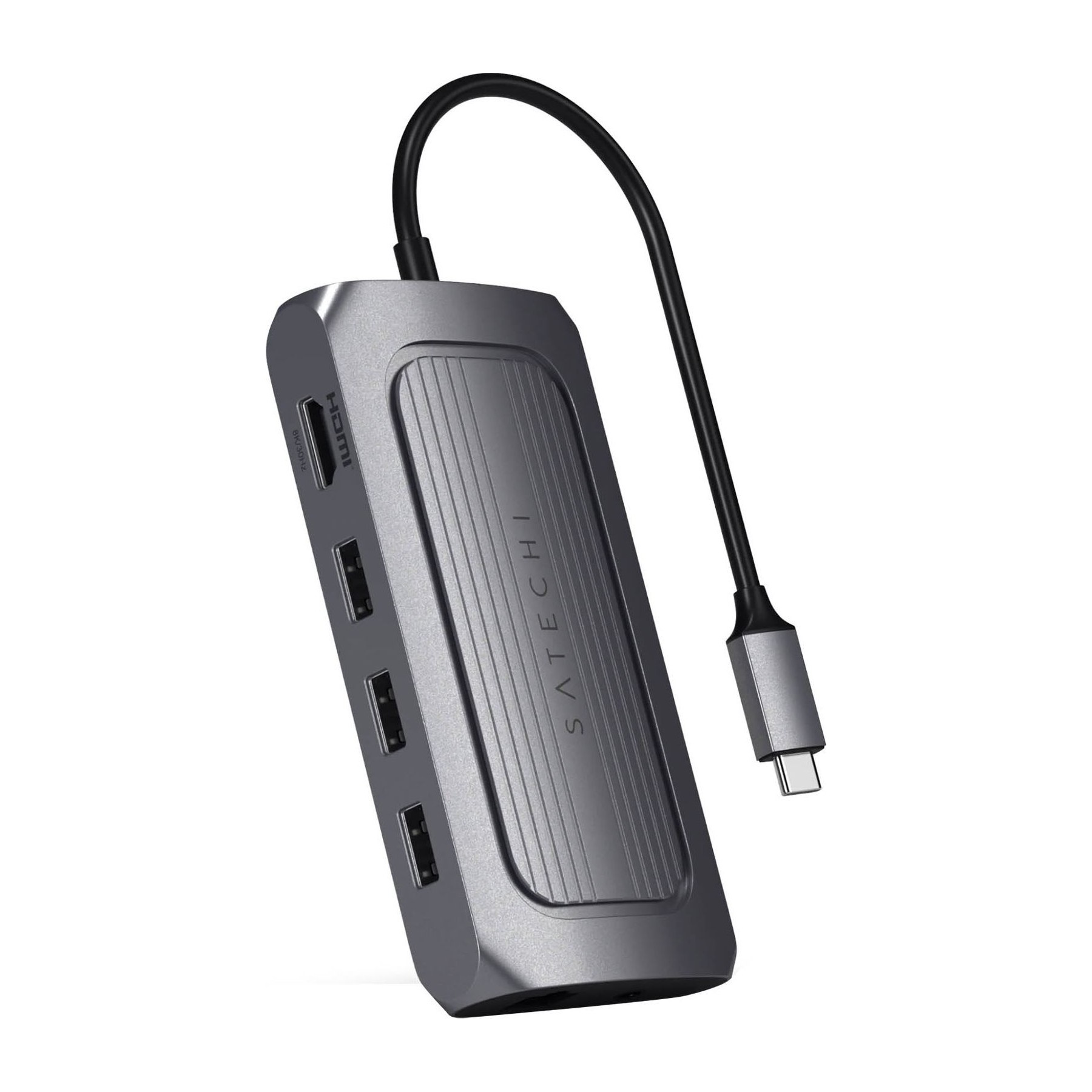 Adaptateur HDMI SATECHI USB C 9 en 1 Power Delivery 100W - Gris