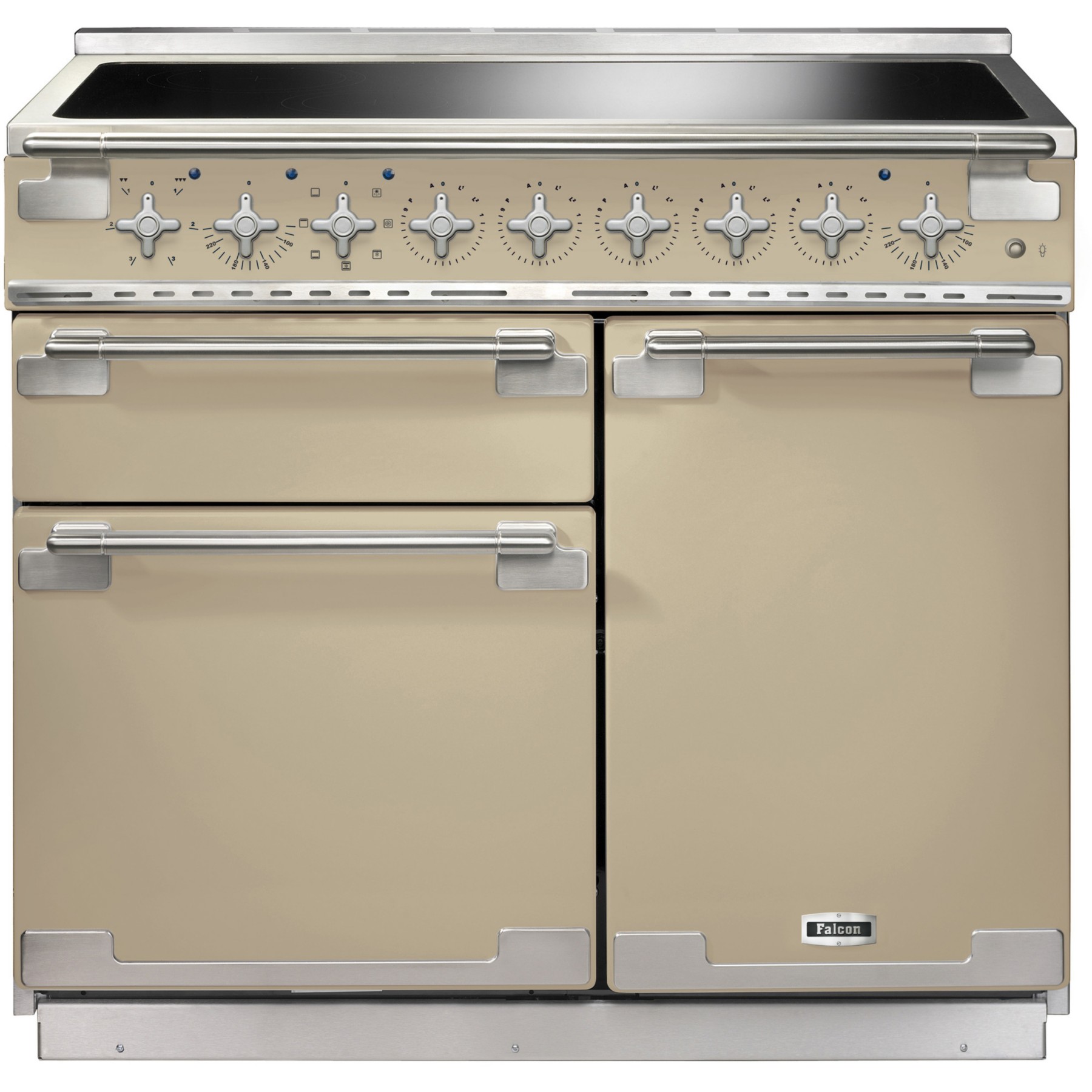 Piano de cuisson induction FALCON ELISE TAB IND 100 CM CREME NICKEL BROSS