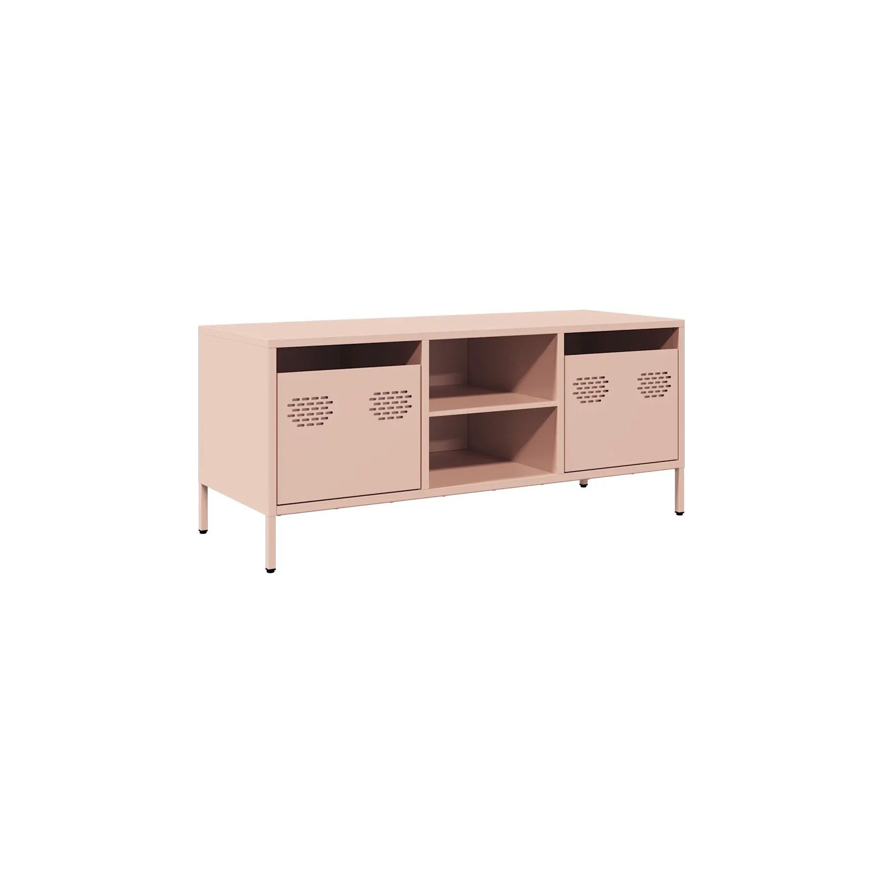 Meuble TV HELLOSHOP26 Meuble TV style industriel avec 2 compar