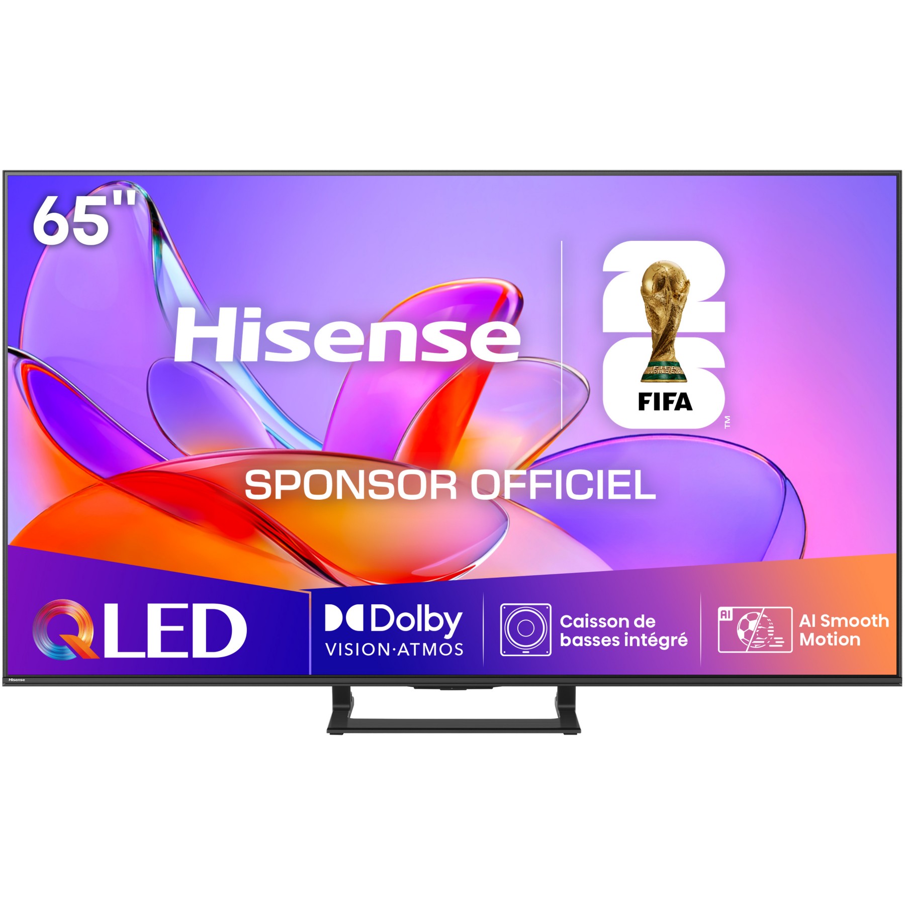 TV QLED HISENSE 65A7Q (2025) 65" (164 cm) 4K Ultra HD - Smart TV, caisson de basses intégré