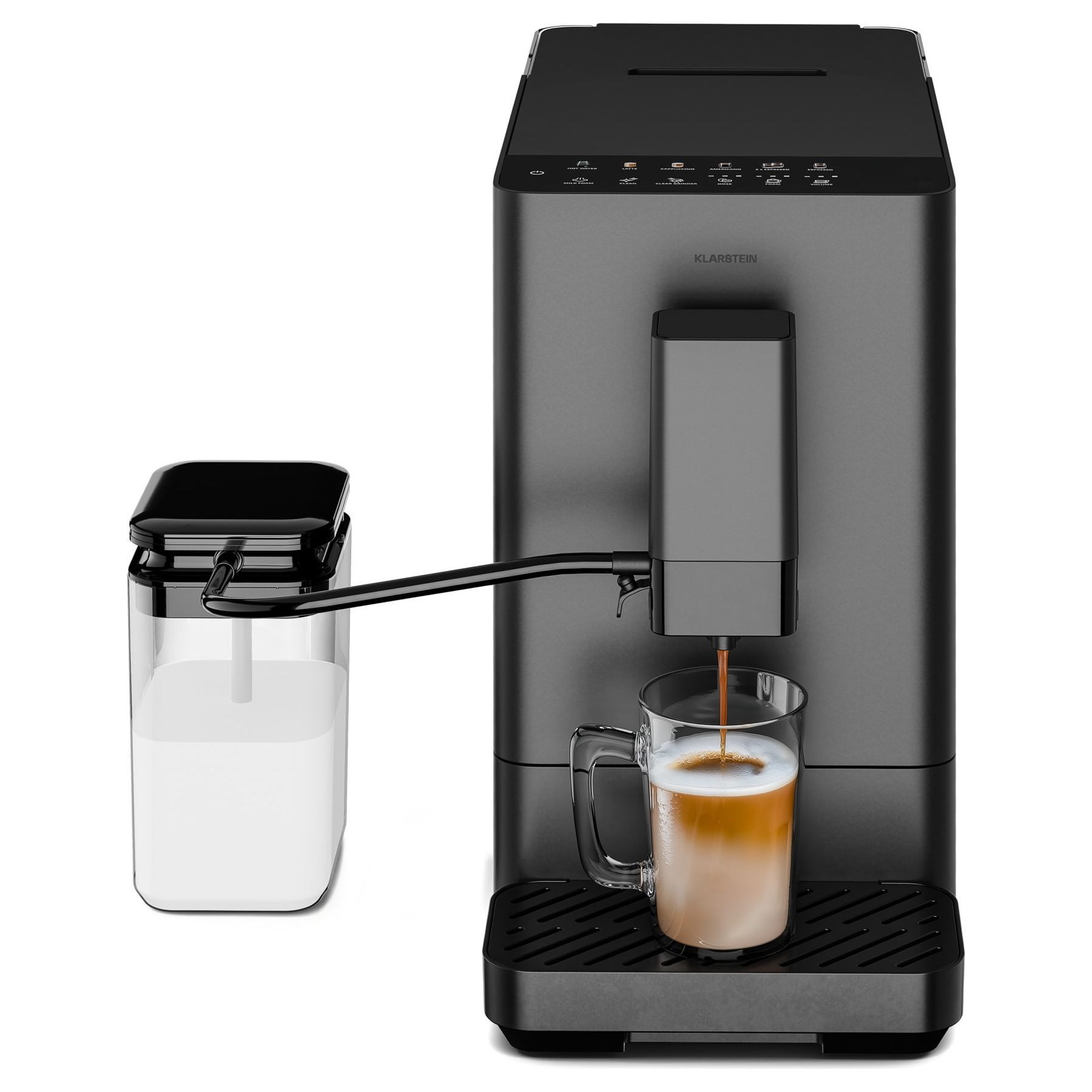 Expresso combiné cafetière KLARSTEIN Velaire réservoir lait 1350W 20 Bar Noir