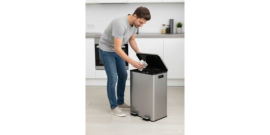 Poubelle de cuisine tri sélectif MIOGO Tri selectif 60L inox