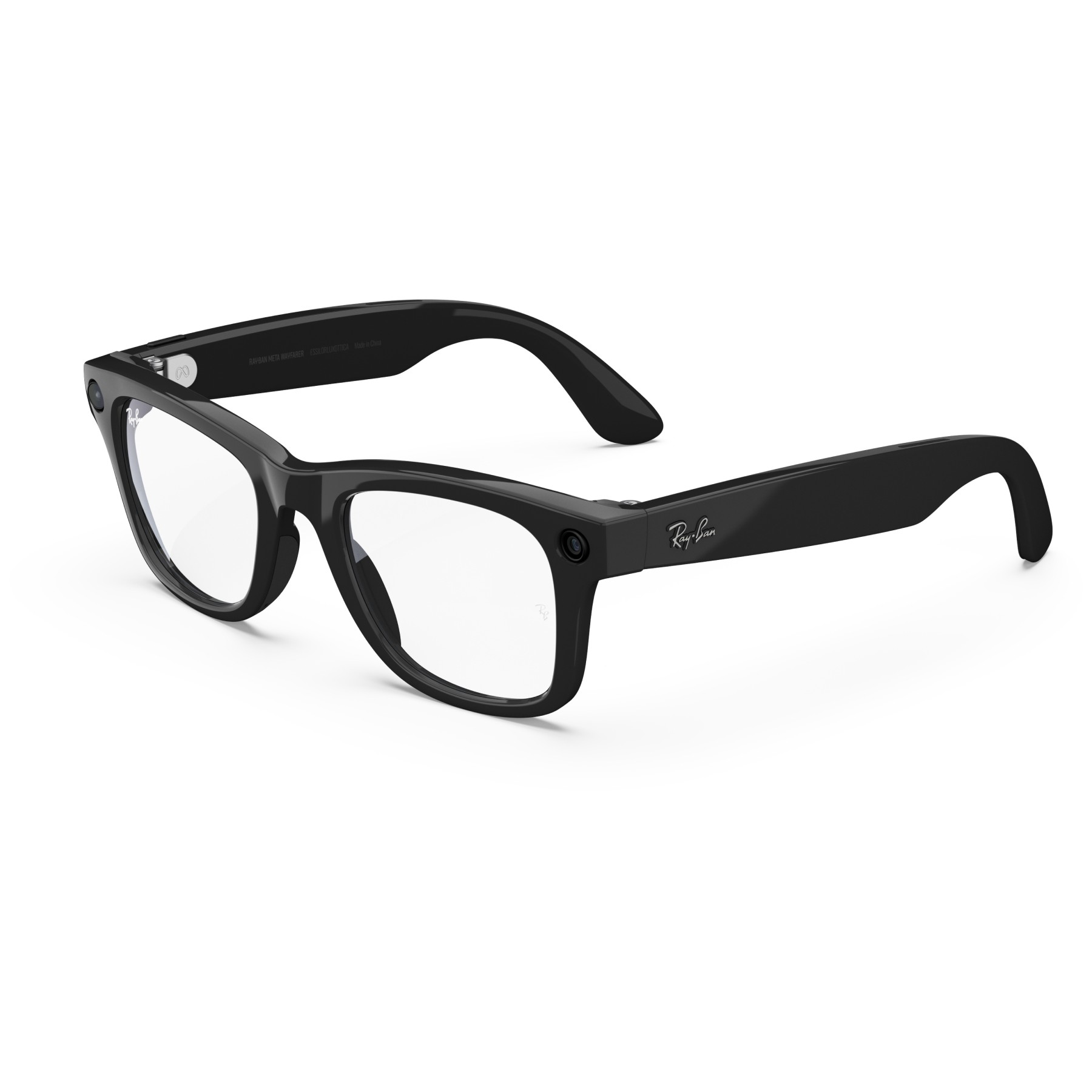 Lunettes connectées META Ray-Ban Wayfarer (Gen 1) Noir Brillant, Transparent