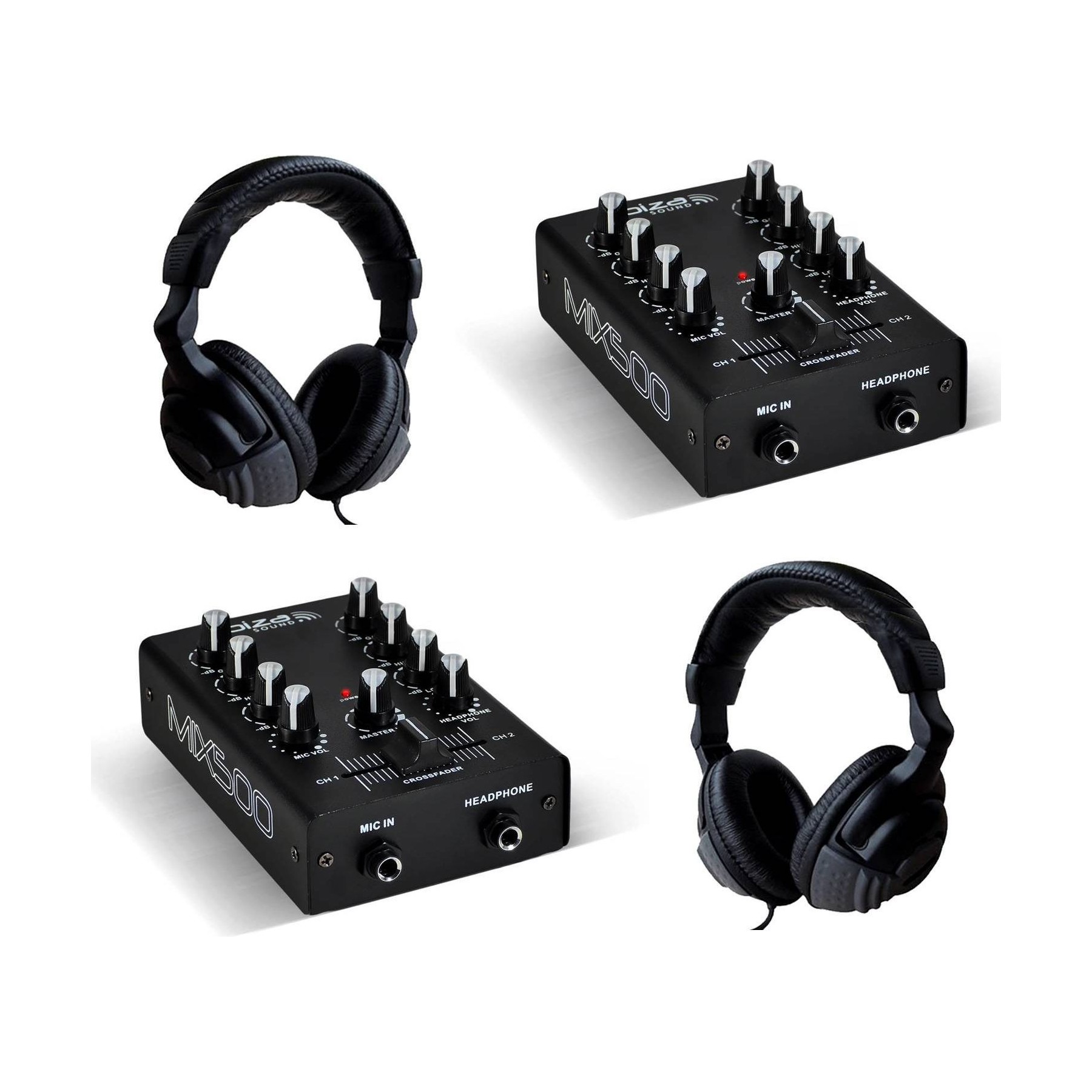 Table de mixage IBIZA Pack MIX500 + 2 casques