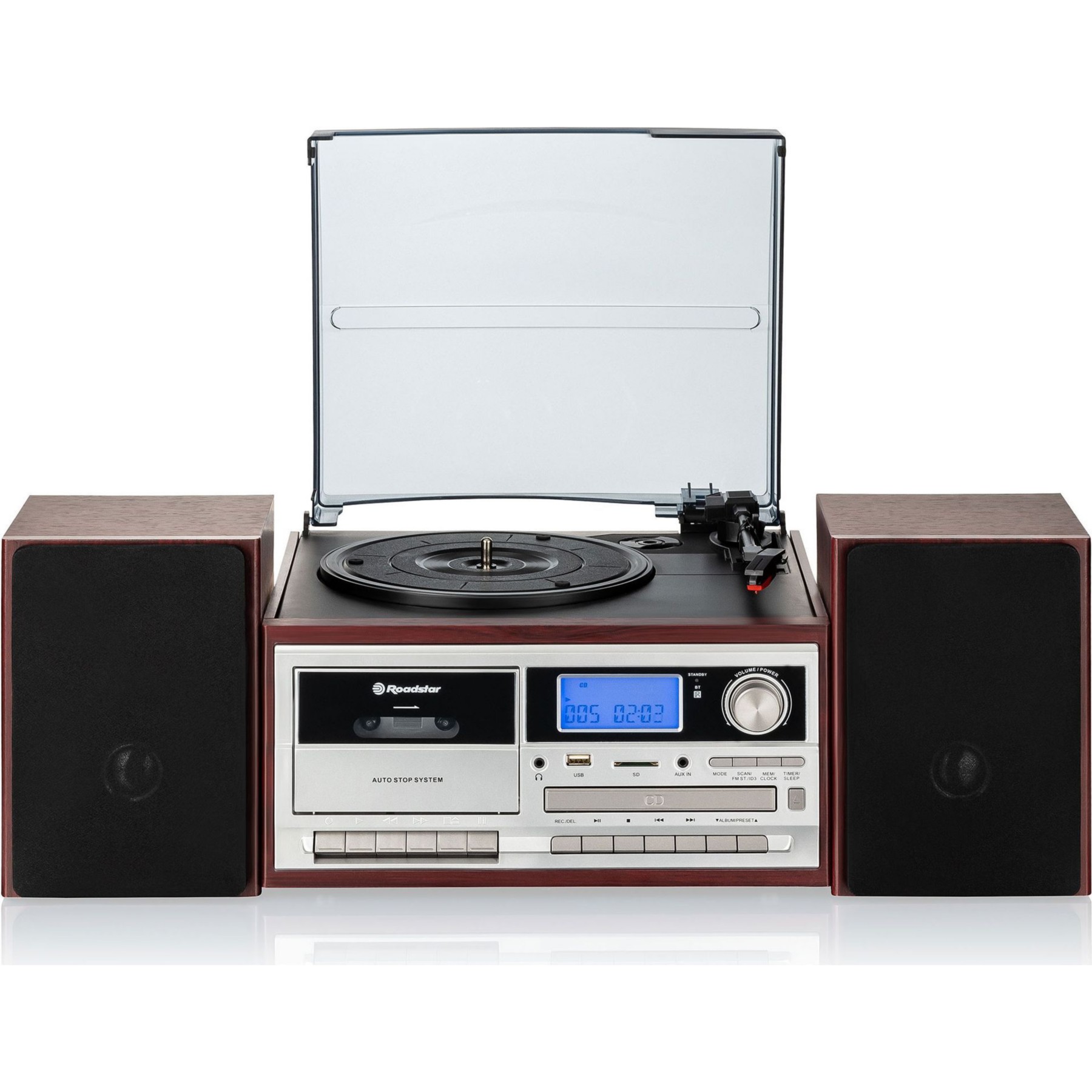 Chaîne HiFi ROADSTAR HIF-8892EBT Platine Vinyle Vintage