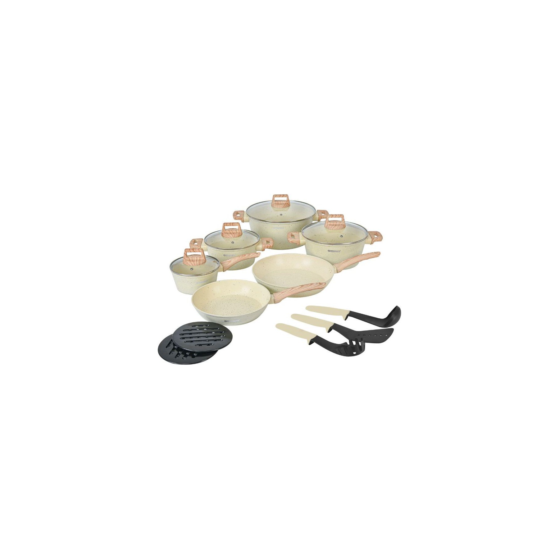 Batterie de cuisine HERZBERG HGWDBEJ15-BEI