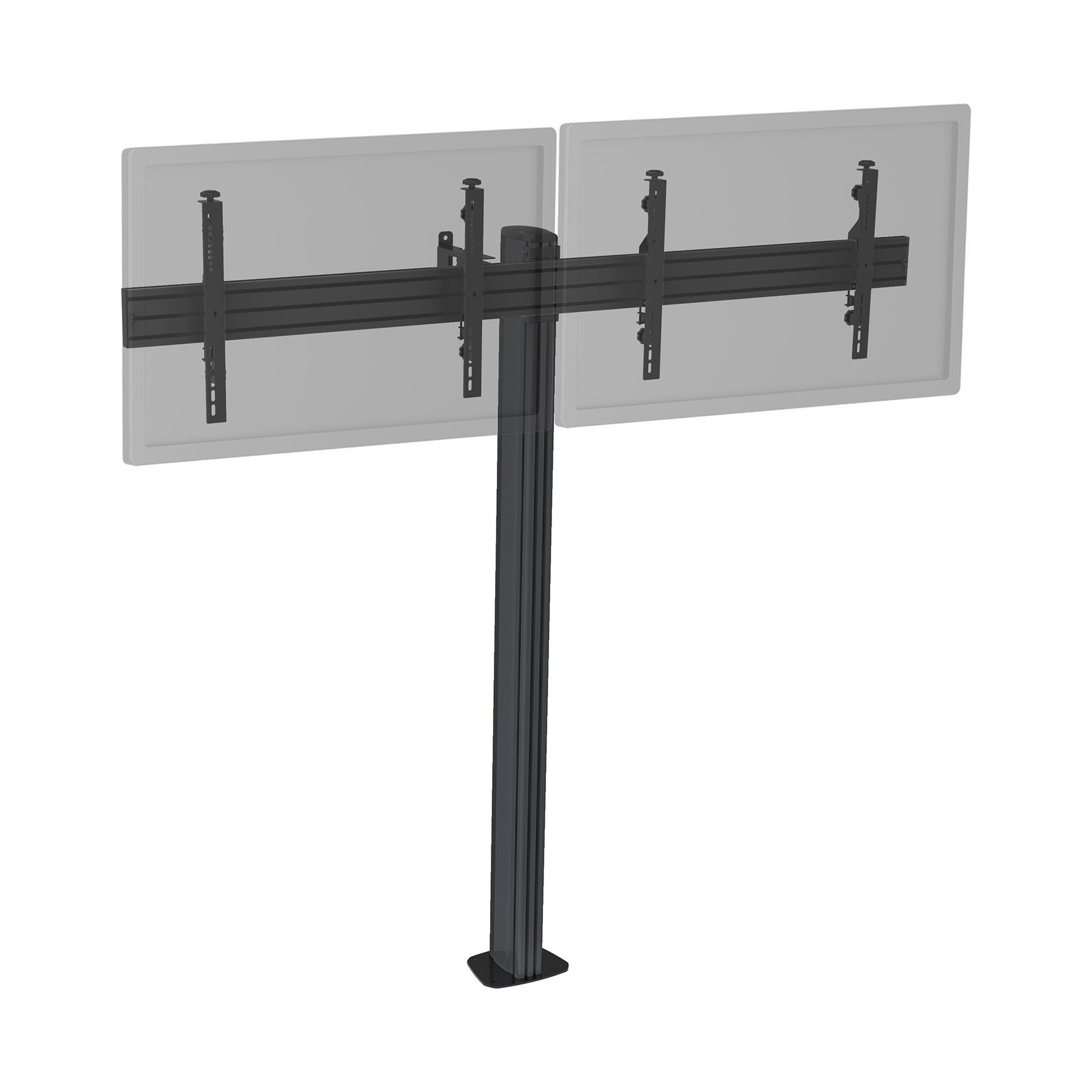 Pied TV KIMEX 2 écrans TV 50"-55", Hauteur 175cm, noir