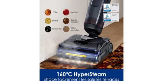 Aspirateur laveur TINECO Floor One S7 Steam inclinable à plat avec fonction vapeur