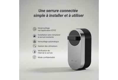 Serrure connectée EZVIZ DIY LOCK + Clavier/sonnette + Hub A3