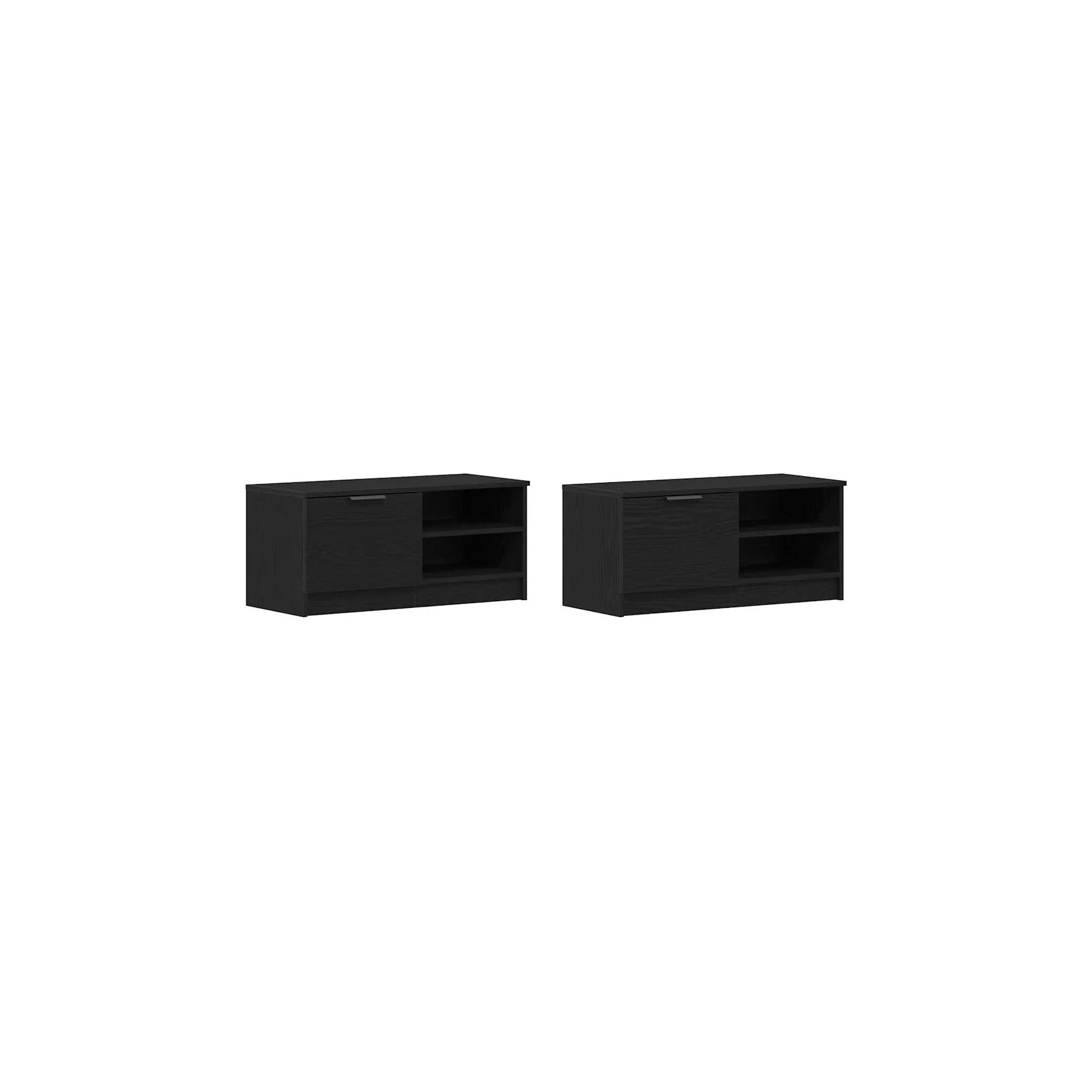 Meuble TV HELLOSHOP26 Lot de 2 meubles TV modernes avec portes