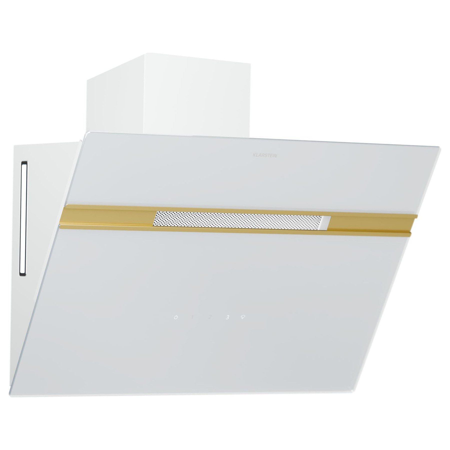 Hotte décorative murale inclinée KLARSTEIN Alina CEE A Tactile LED 600 m³/h blanc