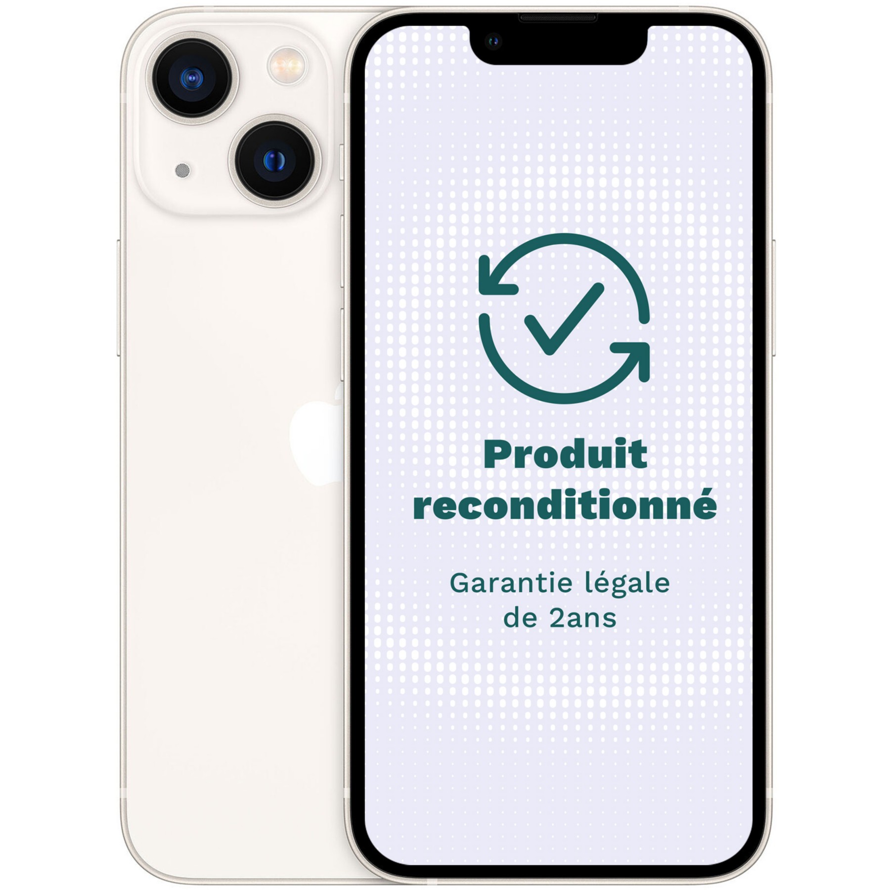 Smartphone APPLE iPhone 13 mini 5G 128Go Blanc Très Bon État - Reconditionné