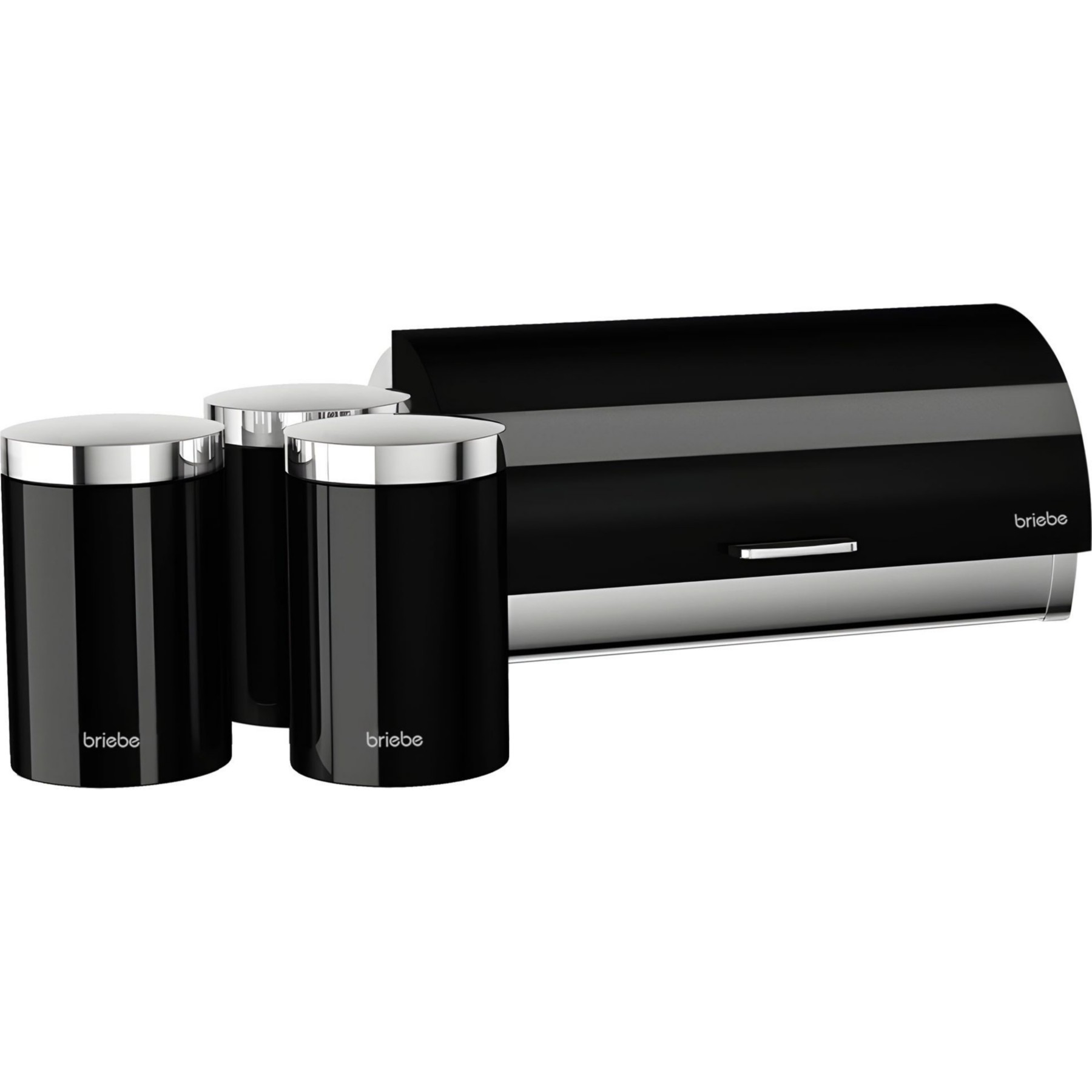 Set d'ustensiles de cuisine BRIEBE Boîte à Pain + 3 Boîtes Cuisine 1161BLK