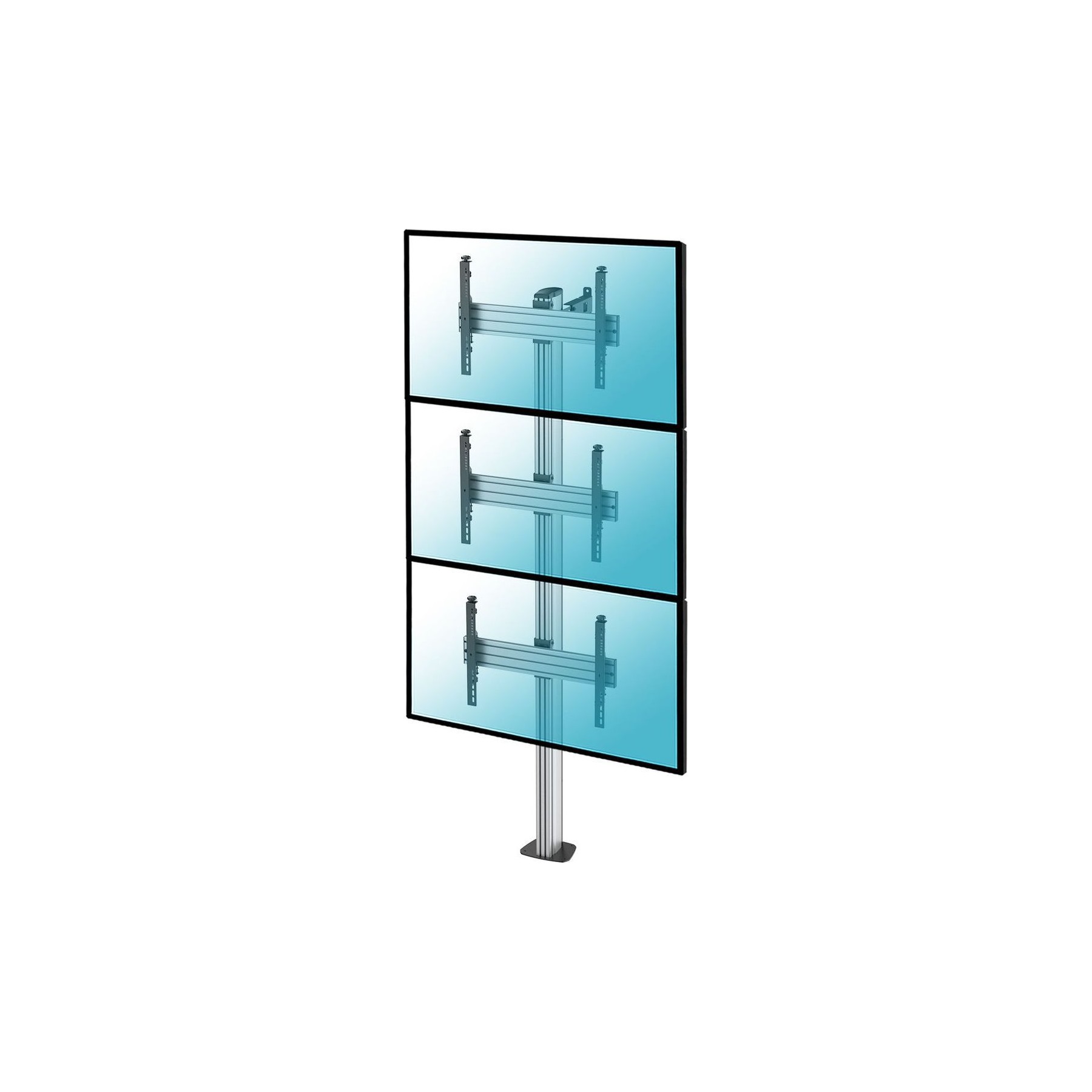 Pied TV KIMEX Support de Sol pour 3 écrans TV 40"-65",