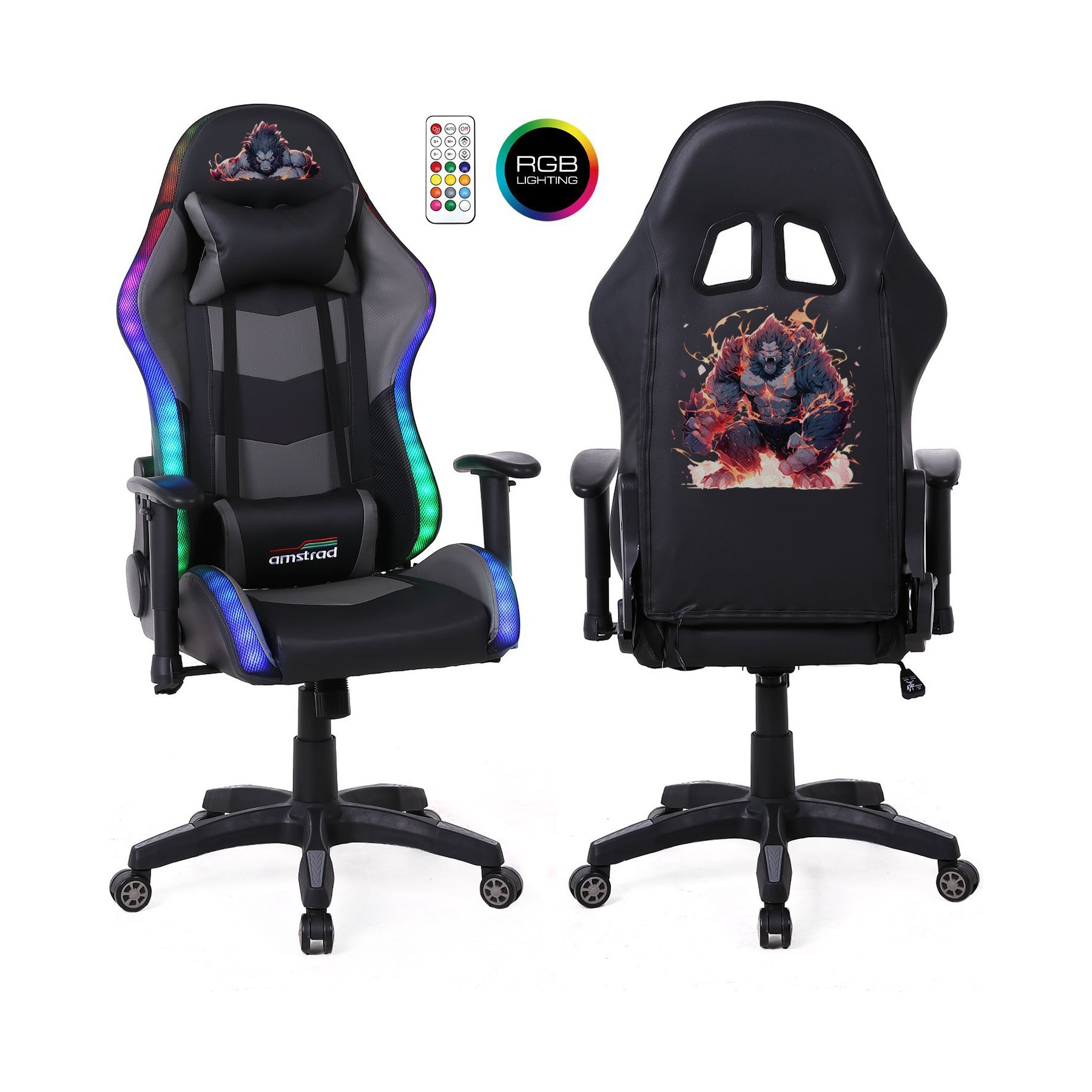 Chaise gaming AMSTRAD ELITE-LED-GORILLA