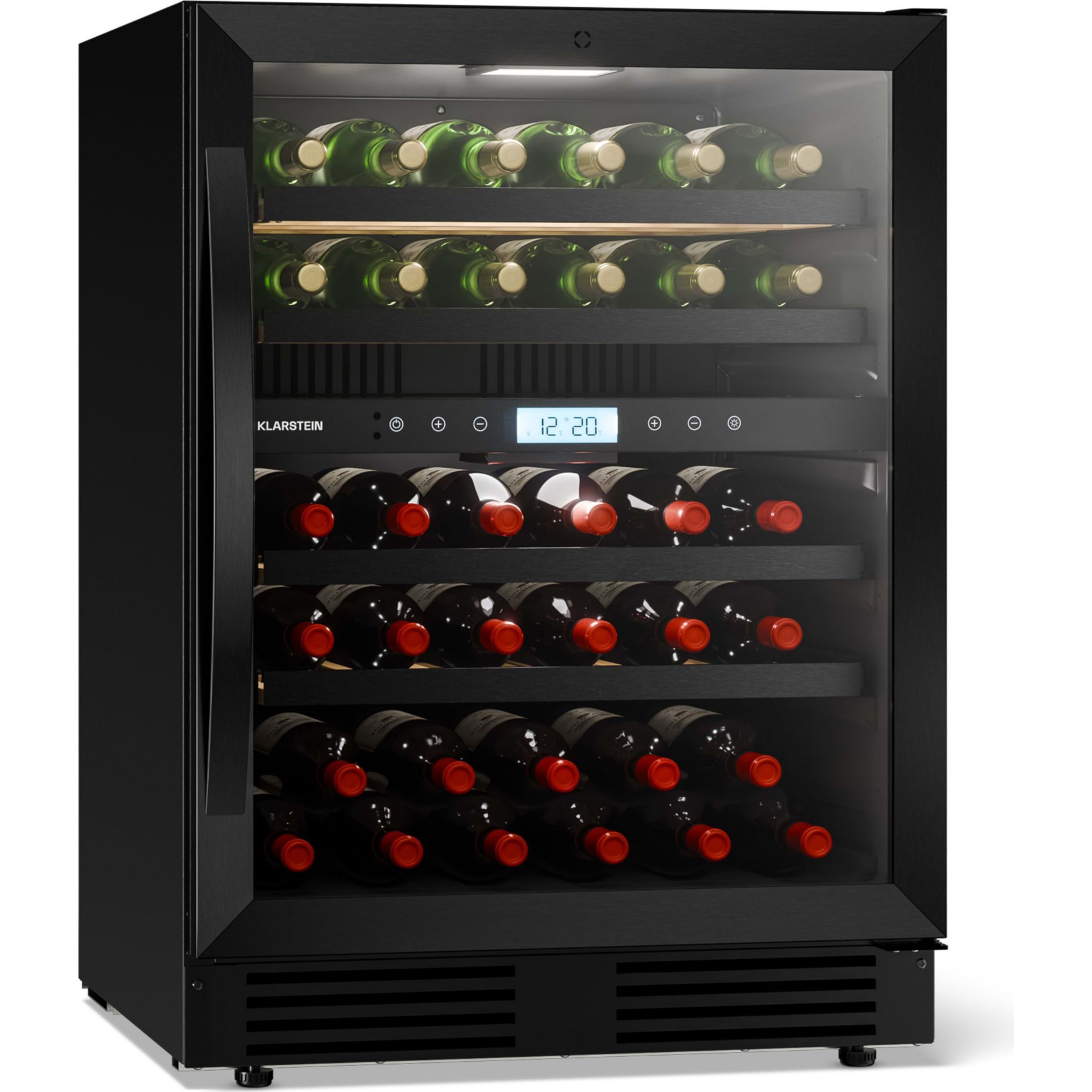 Cave à vin polyvalente KLARSTEIN VeroSteel 2 zones 129L 43 bt 60 cm Noir