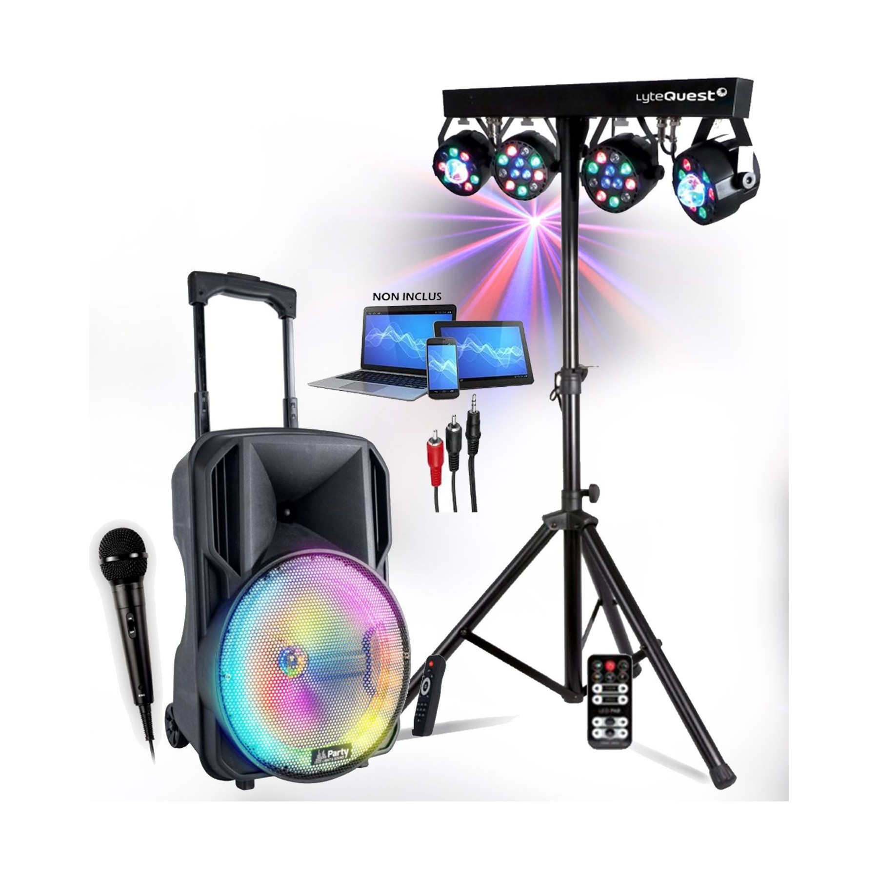 Enceinte sono PARTY LIGHT&SOUND PARTY-10RGB, USB, BT, FM, MICRO, Lumière