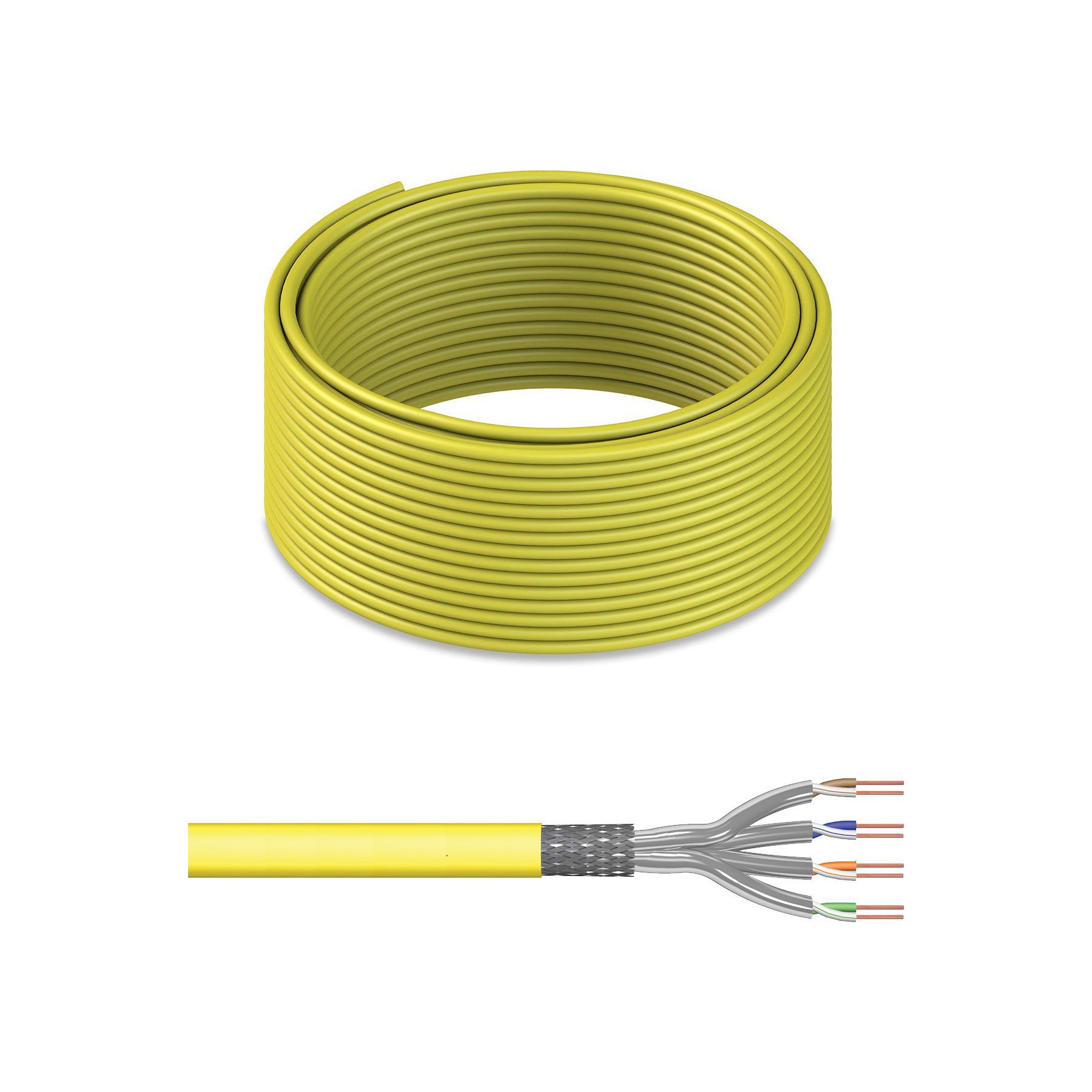 KOMELEC Câble Ethernet Cat 8 Rigide bllindé 100m