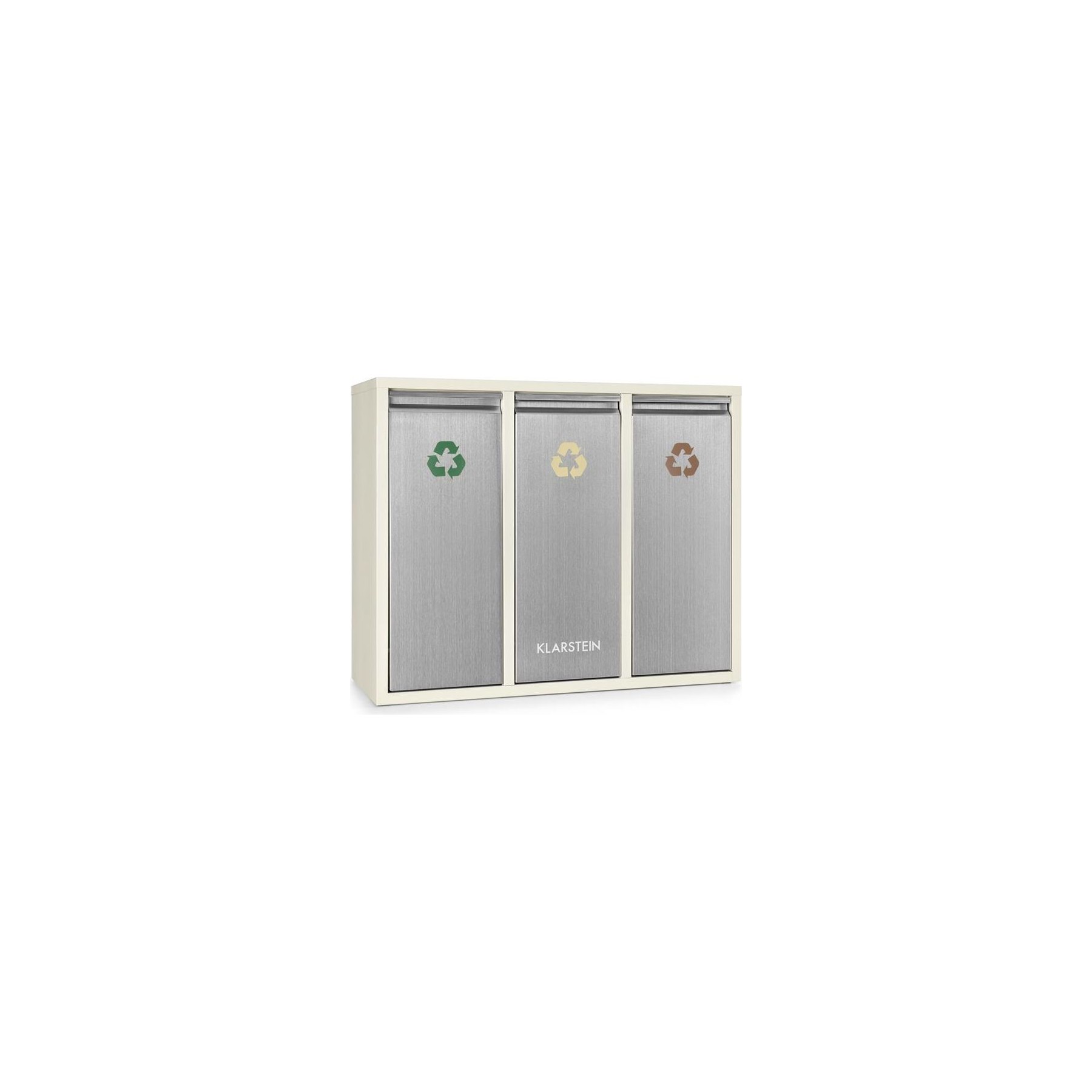 Poubelle de cuisine tri sélectif KLARSTEIN Ecosystème tri sélectif pédale 45L Beige