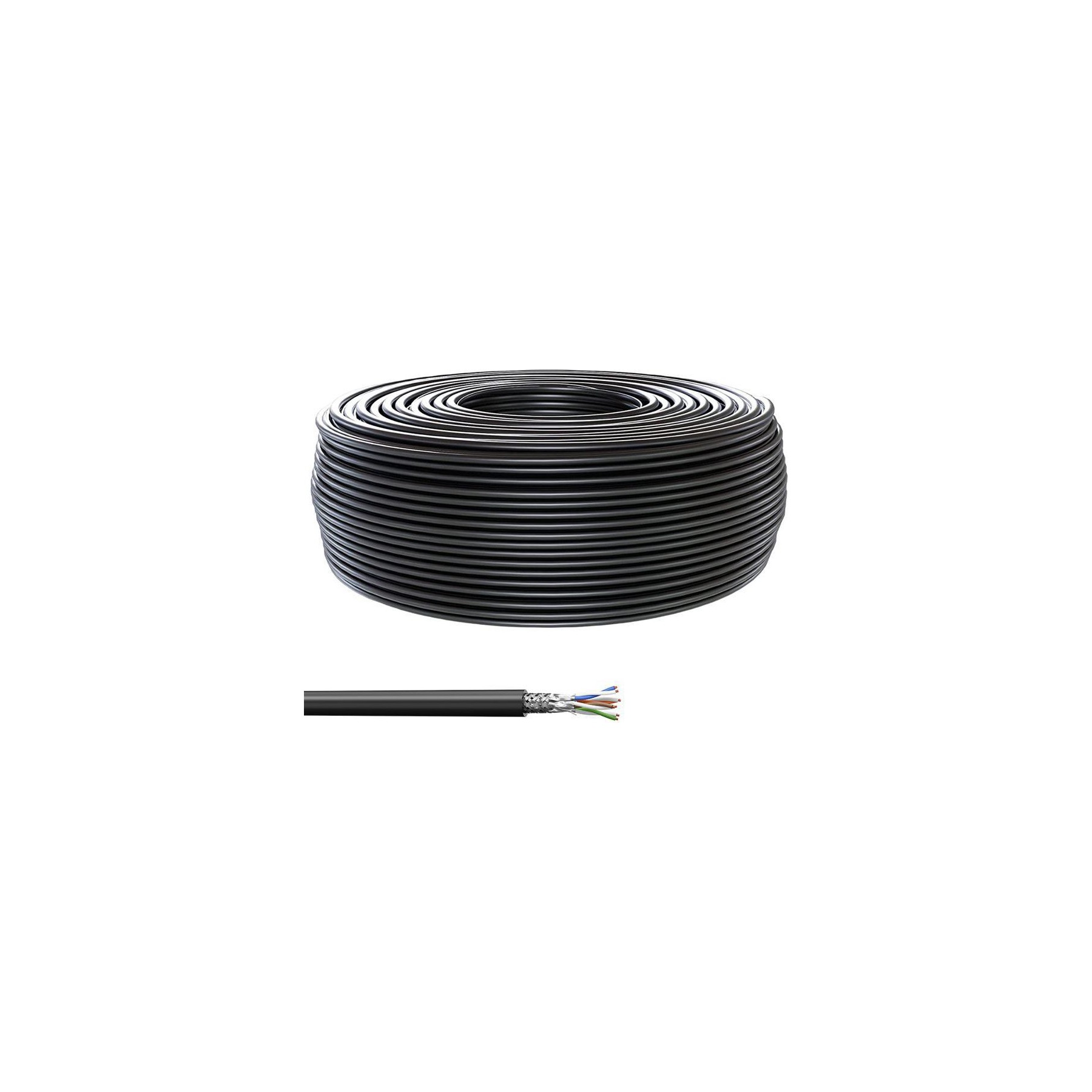 KOMELEC Câble Ethernet Cat6 rigide externe 100m