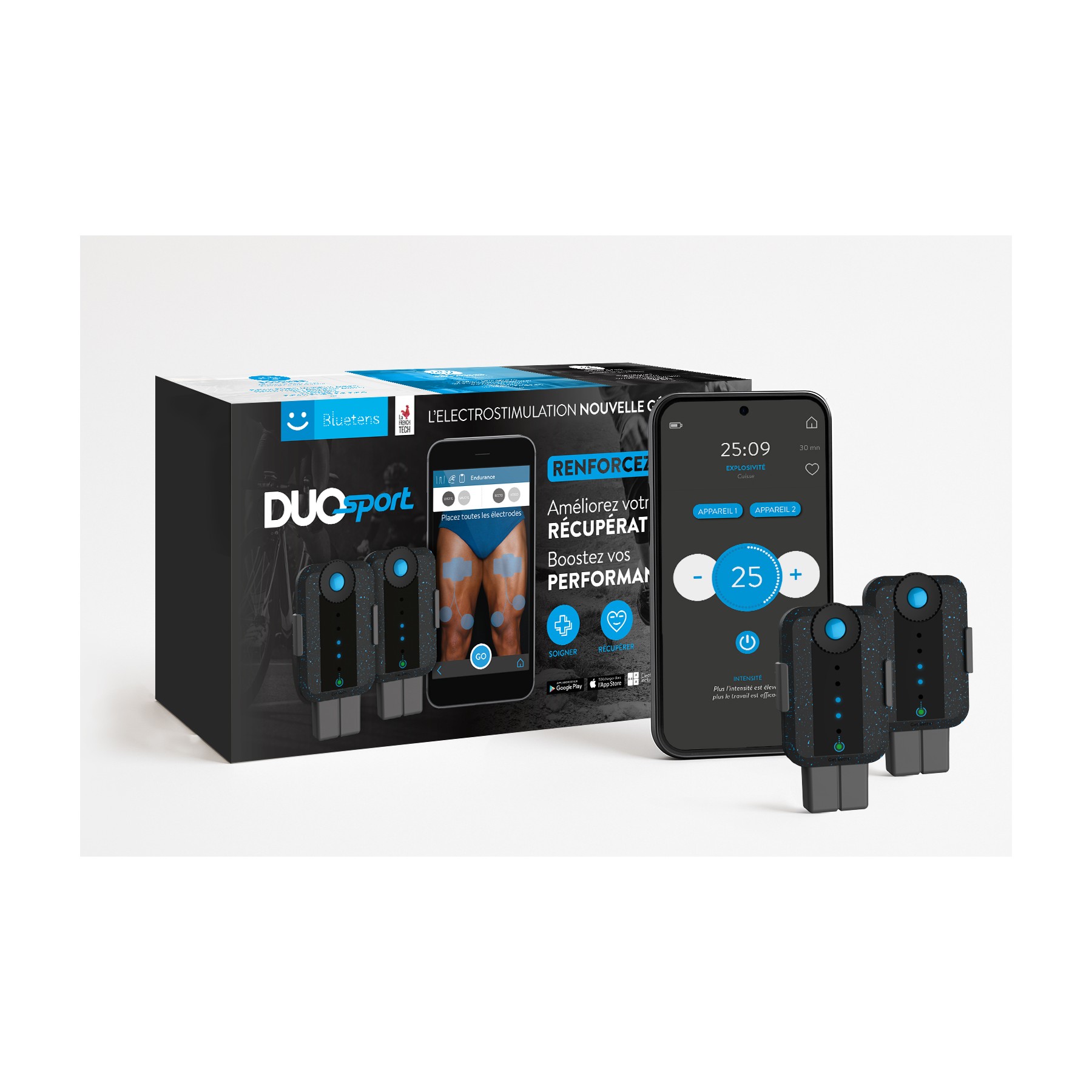 Appareil électrostimulation BLUETENS Duo Sport