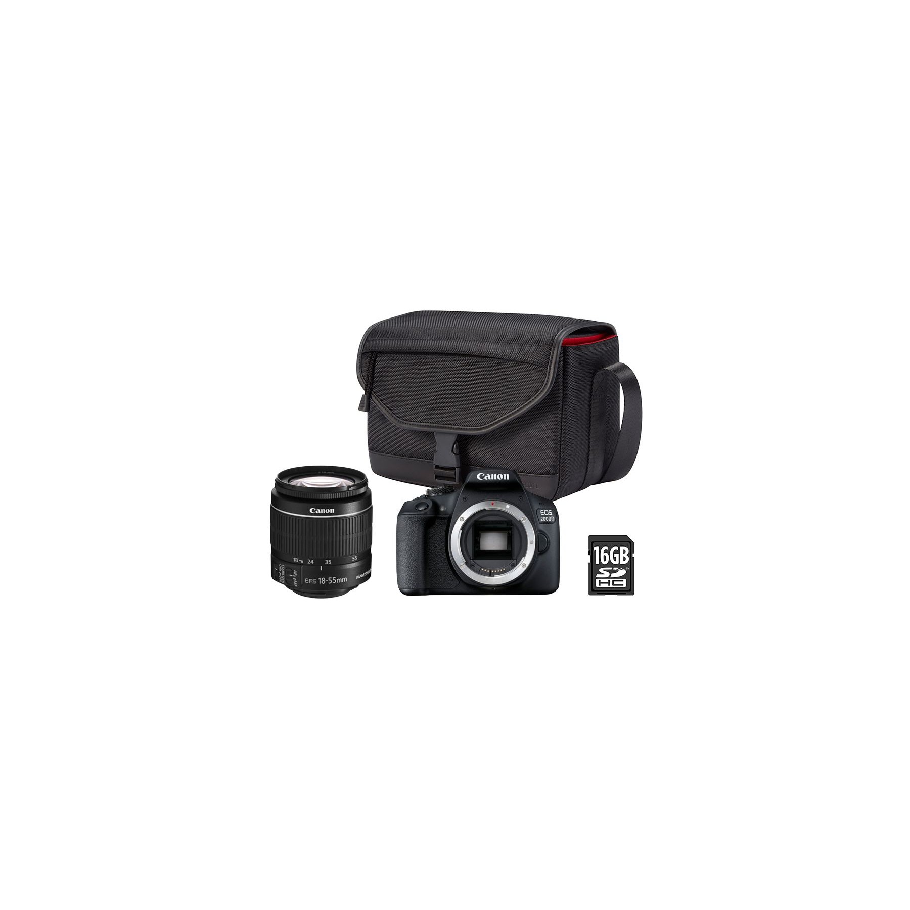 Appareil photo Reflex CANON EOS 2000D+EF-S 18-55 IS II+Etui+SD16Go