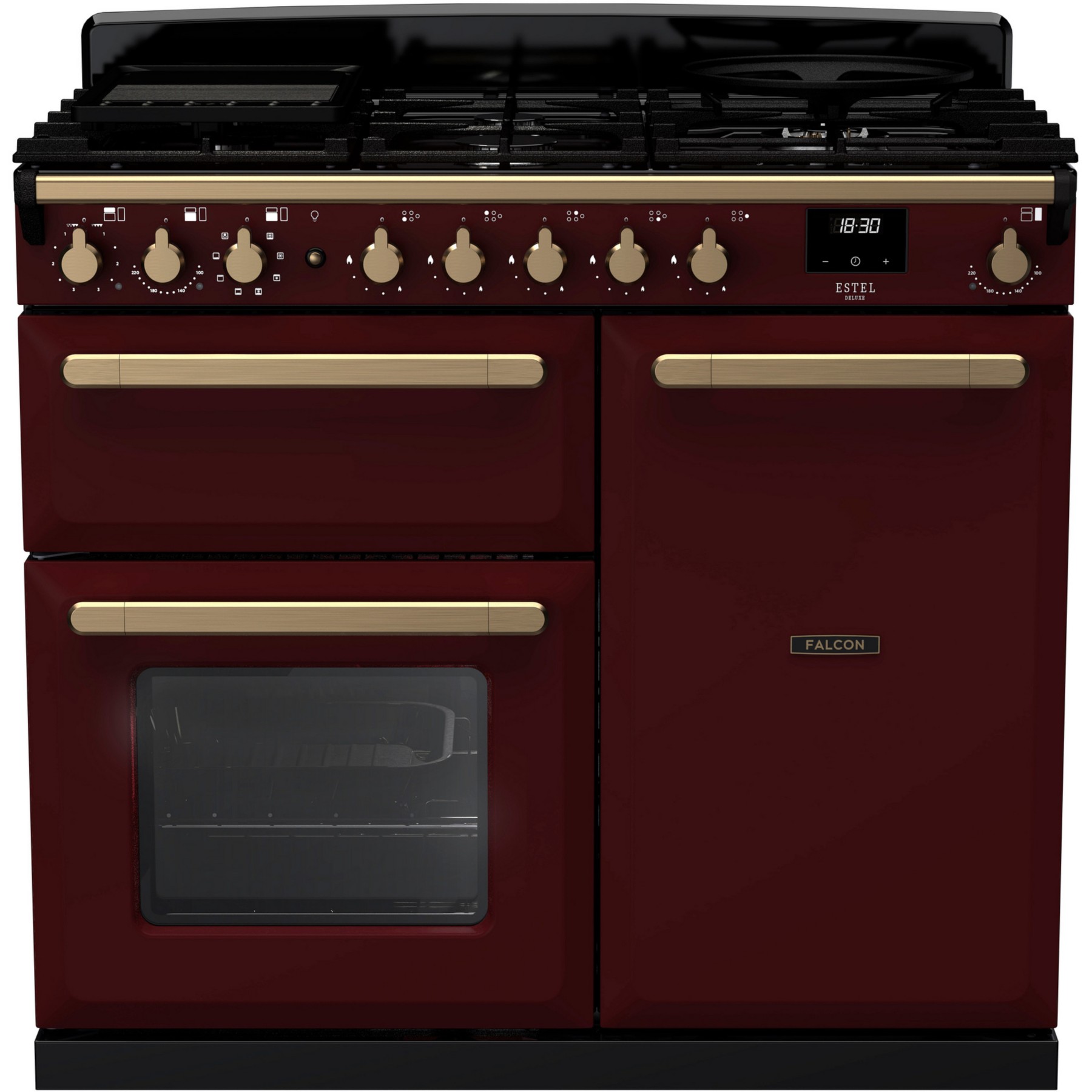 Piano de cuisson gaz FALCON ESTEL DELUXE TAB GAZ 100 CM BORDEAUX LAI