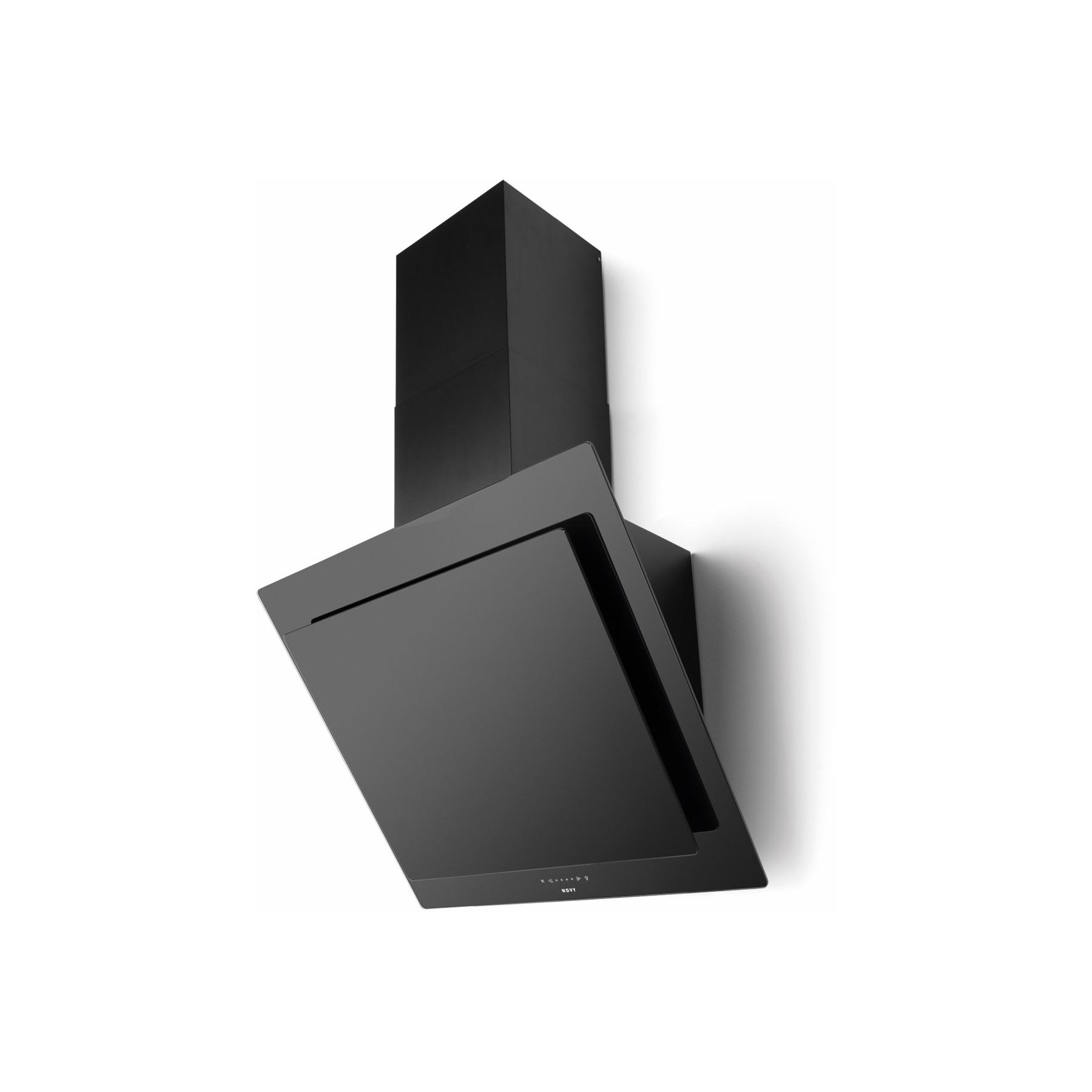 Hotte décorative murale inclinée NOVY Vision Full Black 75cm verre noir