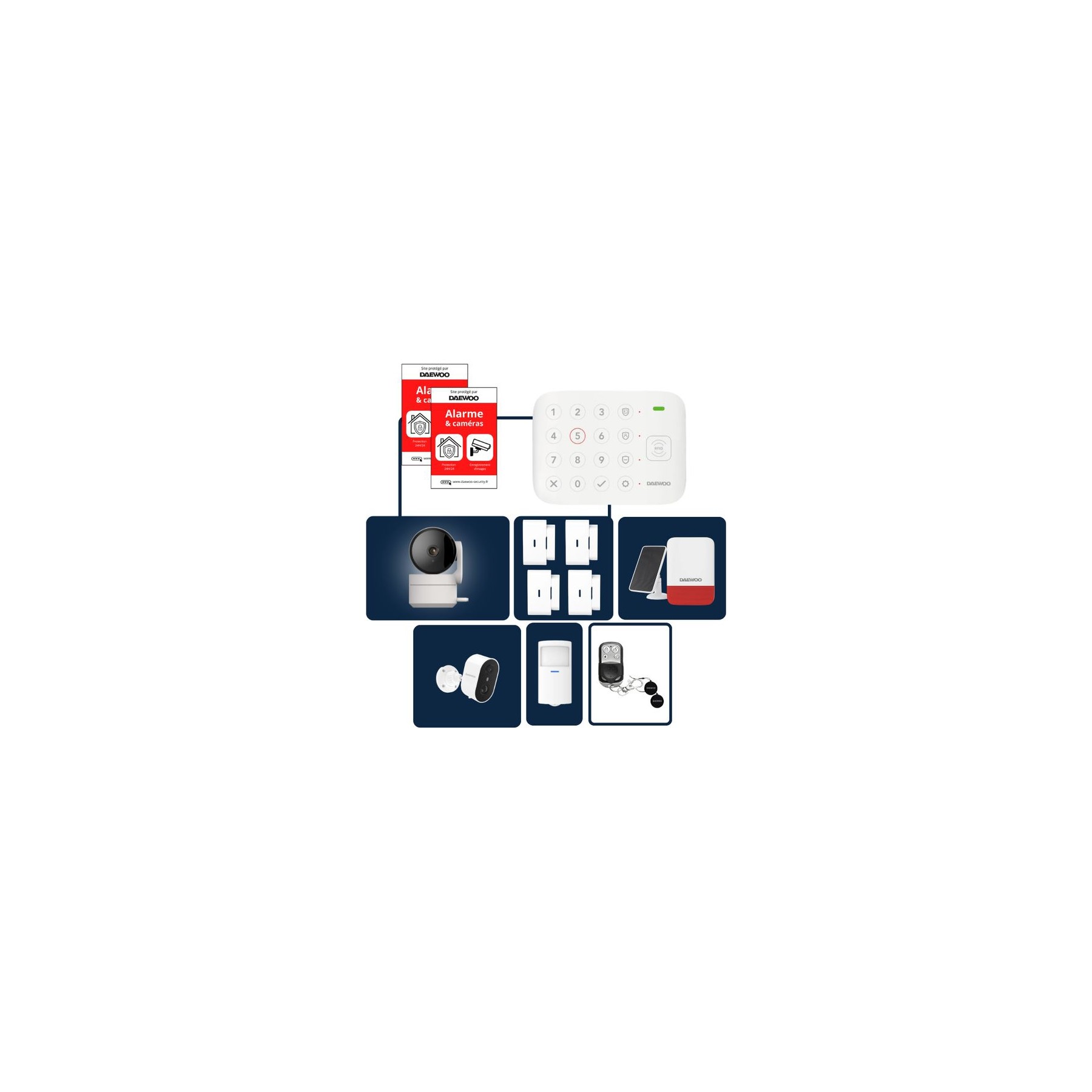 Alarme maison DAEWOO Pack Vigilia VIG502 WiFi + caméra