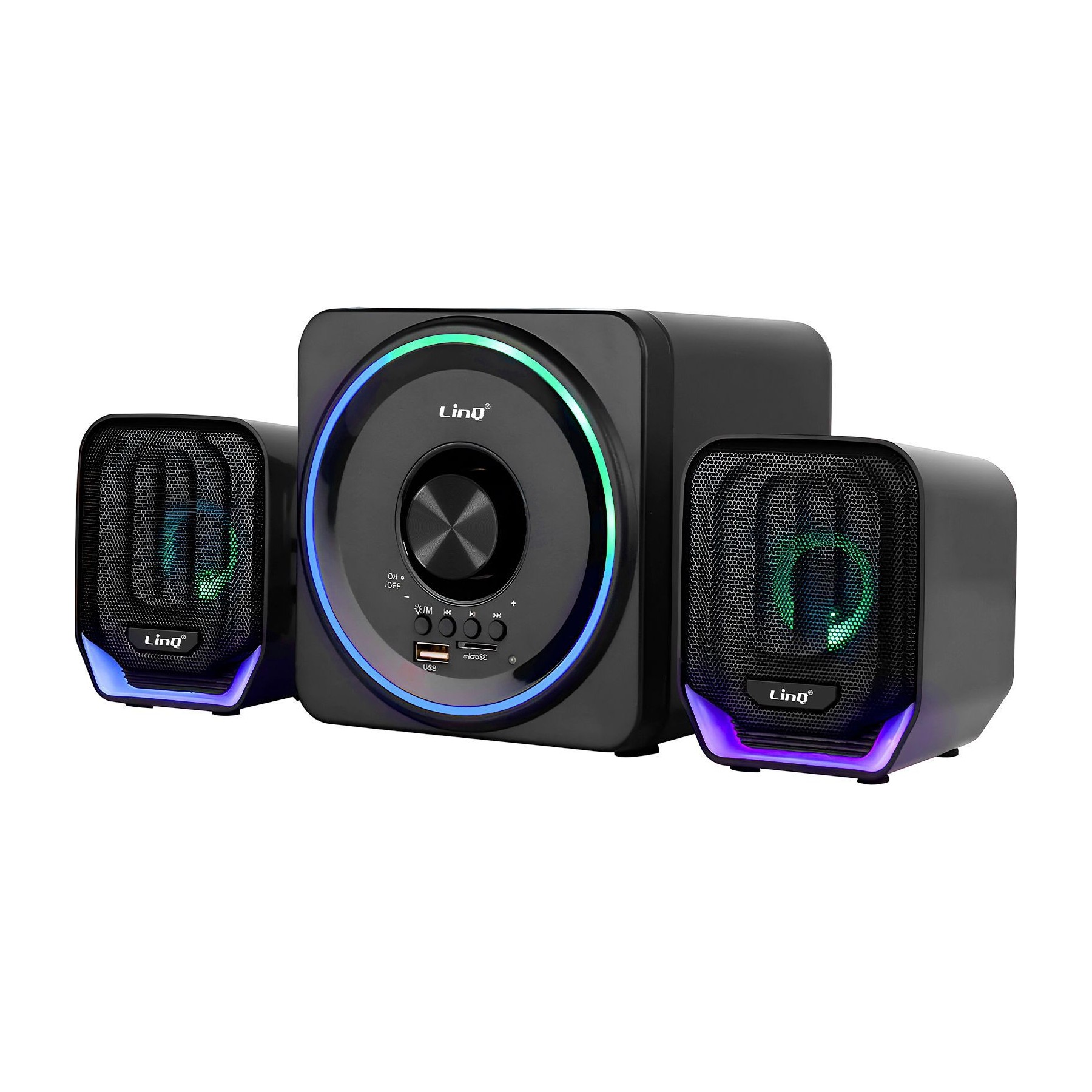 Enceinte portable LINQ Bluetooth + Jack 3.5 et micro SD Noir