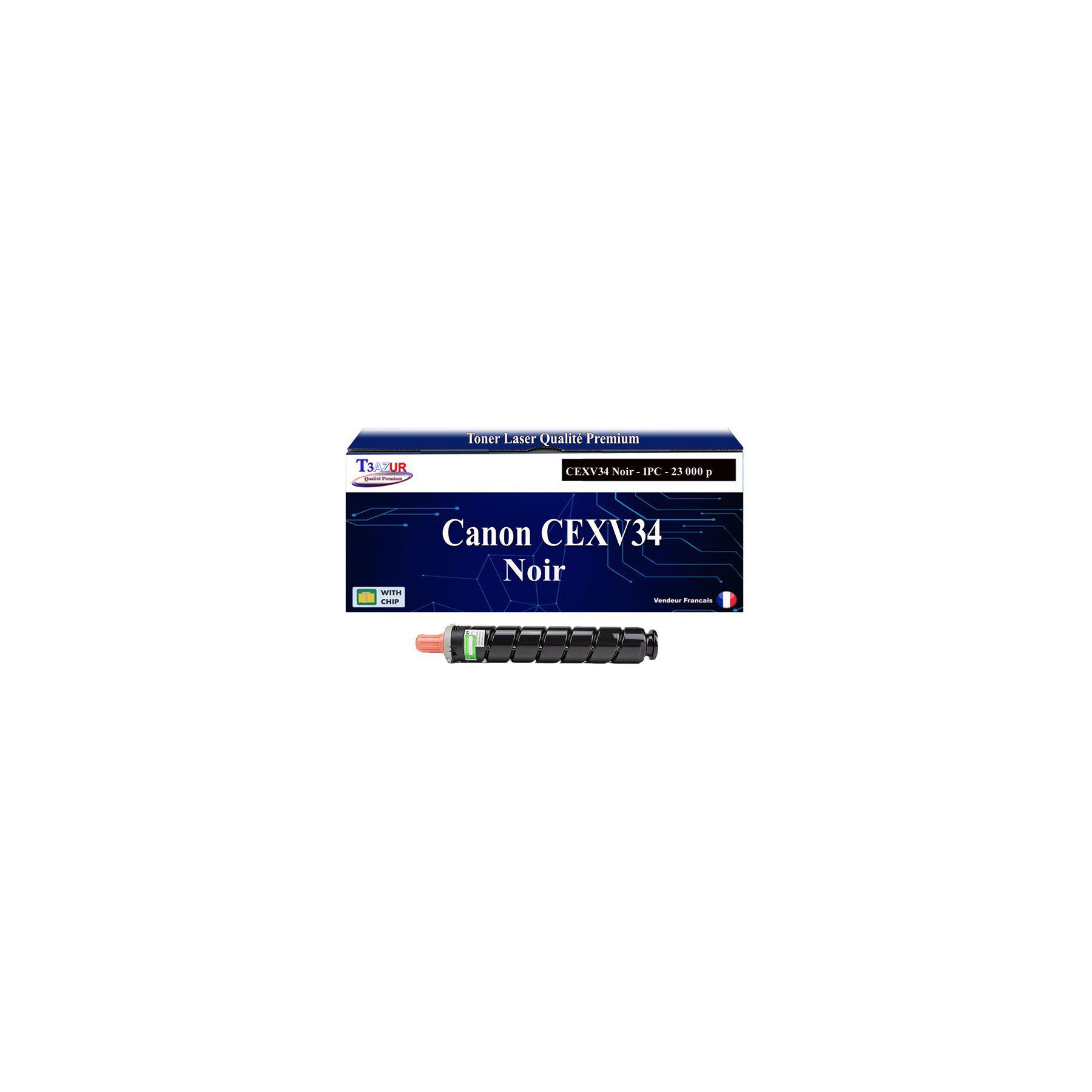 Toner T3AZUR compatible avec Canon CEXV34 Noir