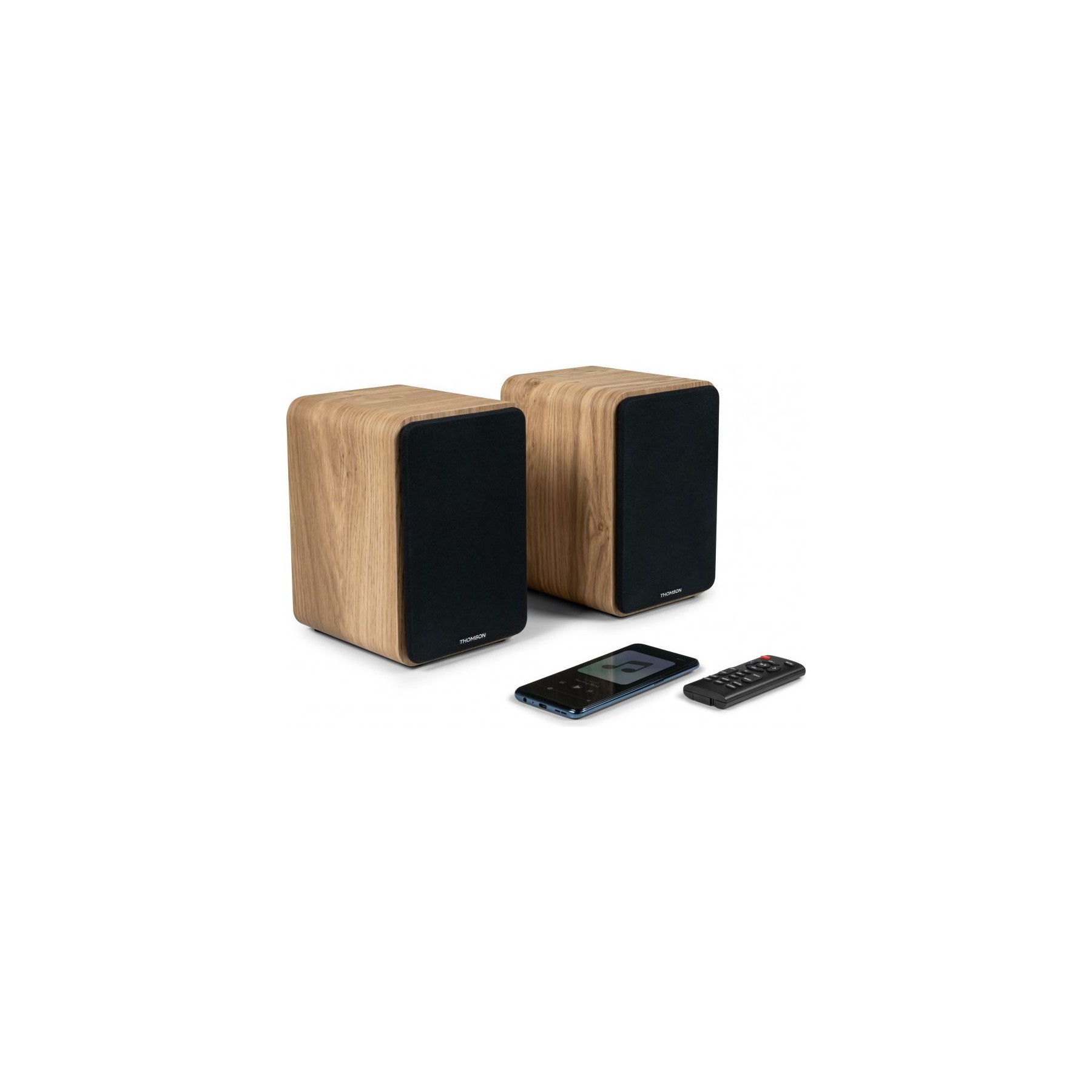 Enceinte bibliothèque THOMSON 100W Musicaux - Marron