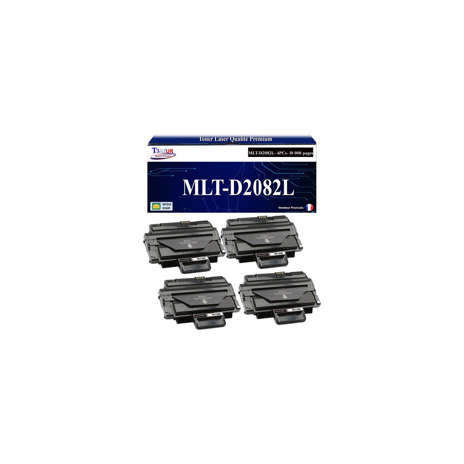 Toner T3AZUR pour Samsung SCX-5835F, MLT-D2082L (x4)
