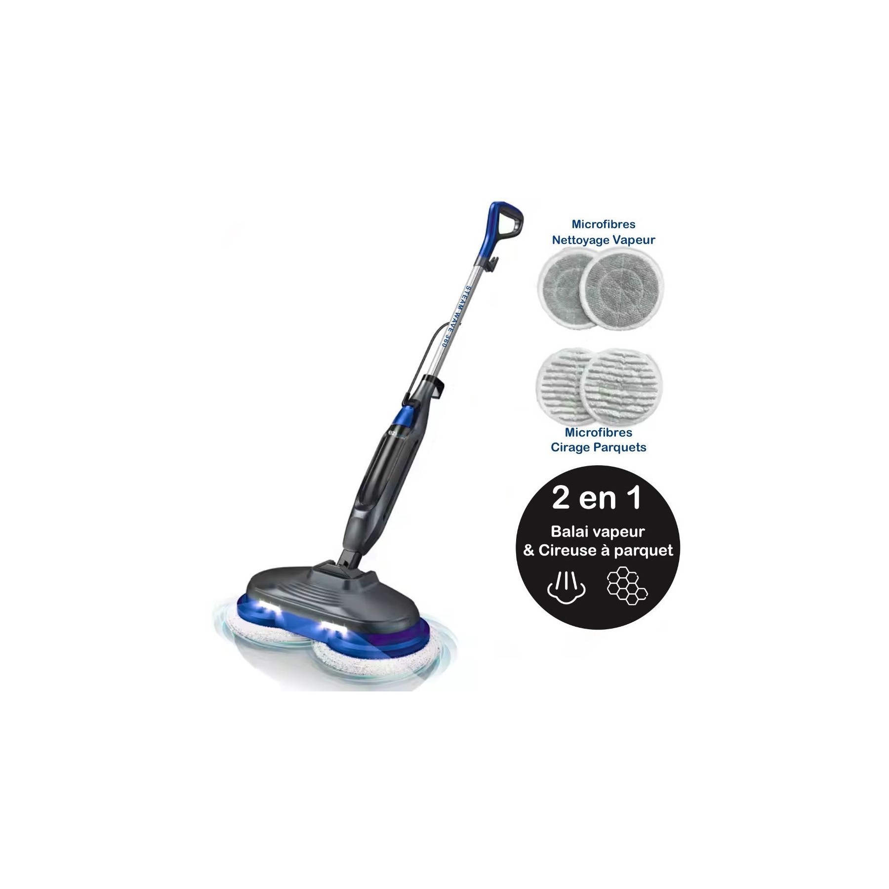 Balai vapeur EZICLEAN Steam Wave 360