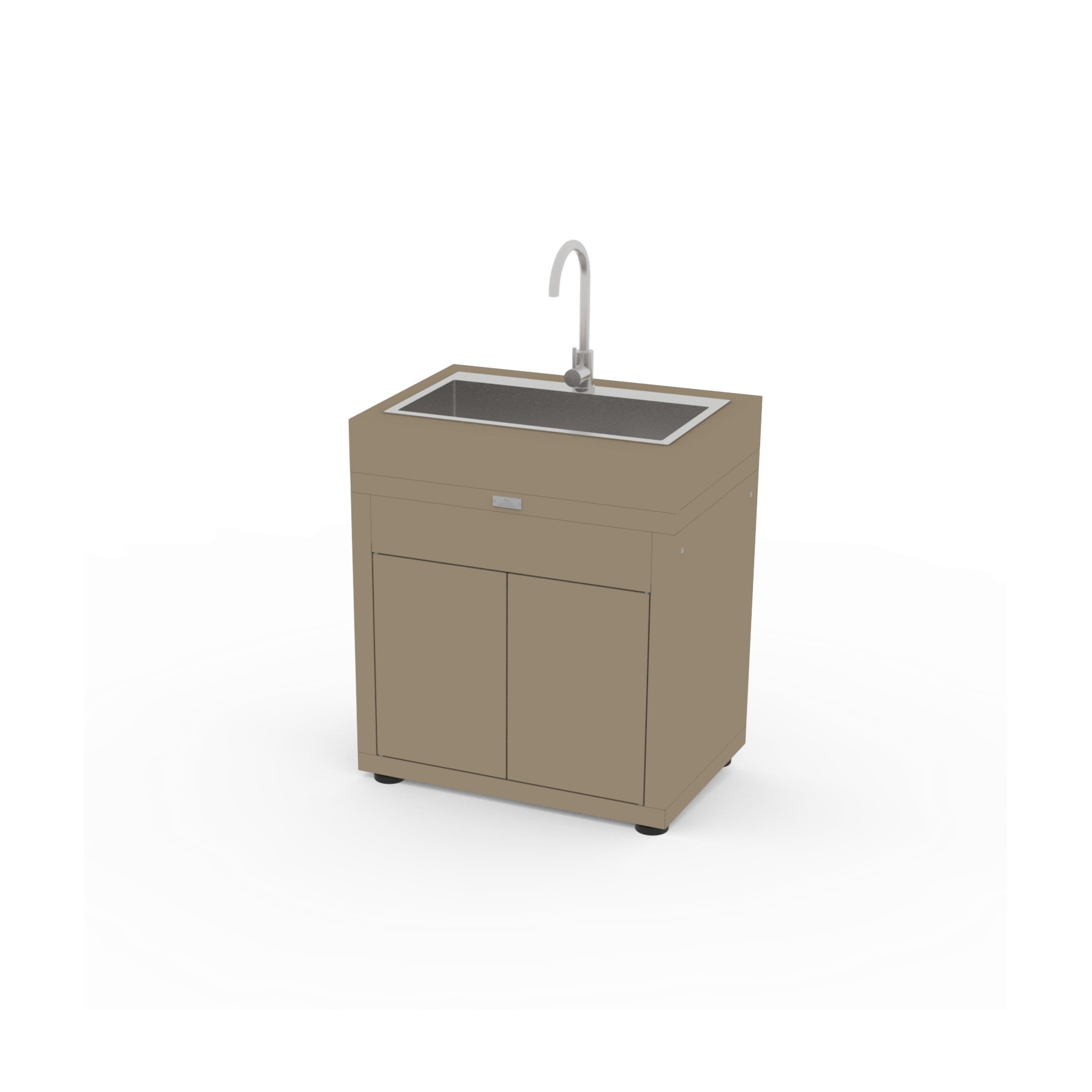 Meuble de cuisine extérieure LE MARQUIER ÉVIER INTÉGRÉ 80X55CM TAUPE MC80PEVE22