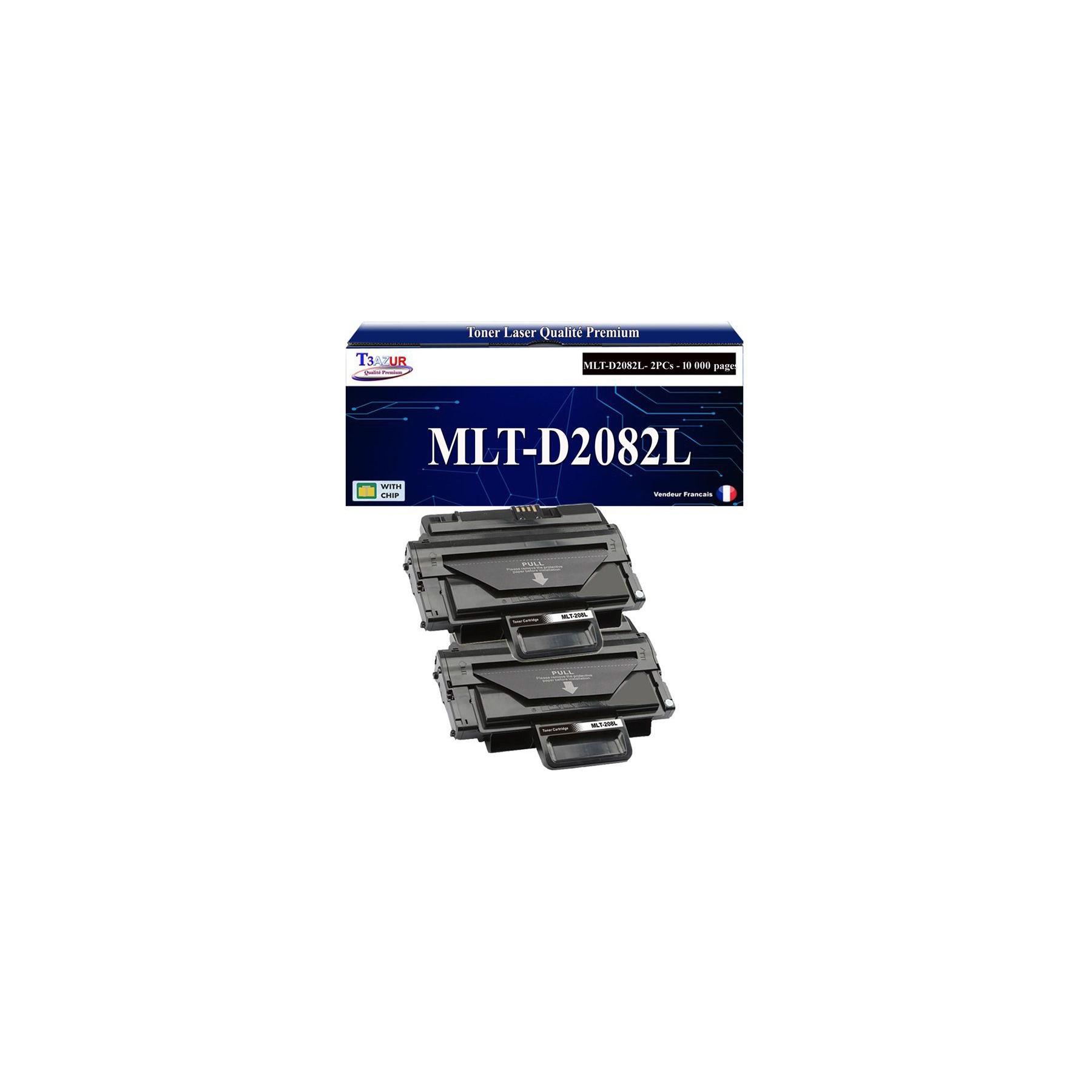 Toner T3AZUR pour Samsung SCX-5835F, MLT-D2082L (x2)