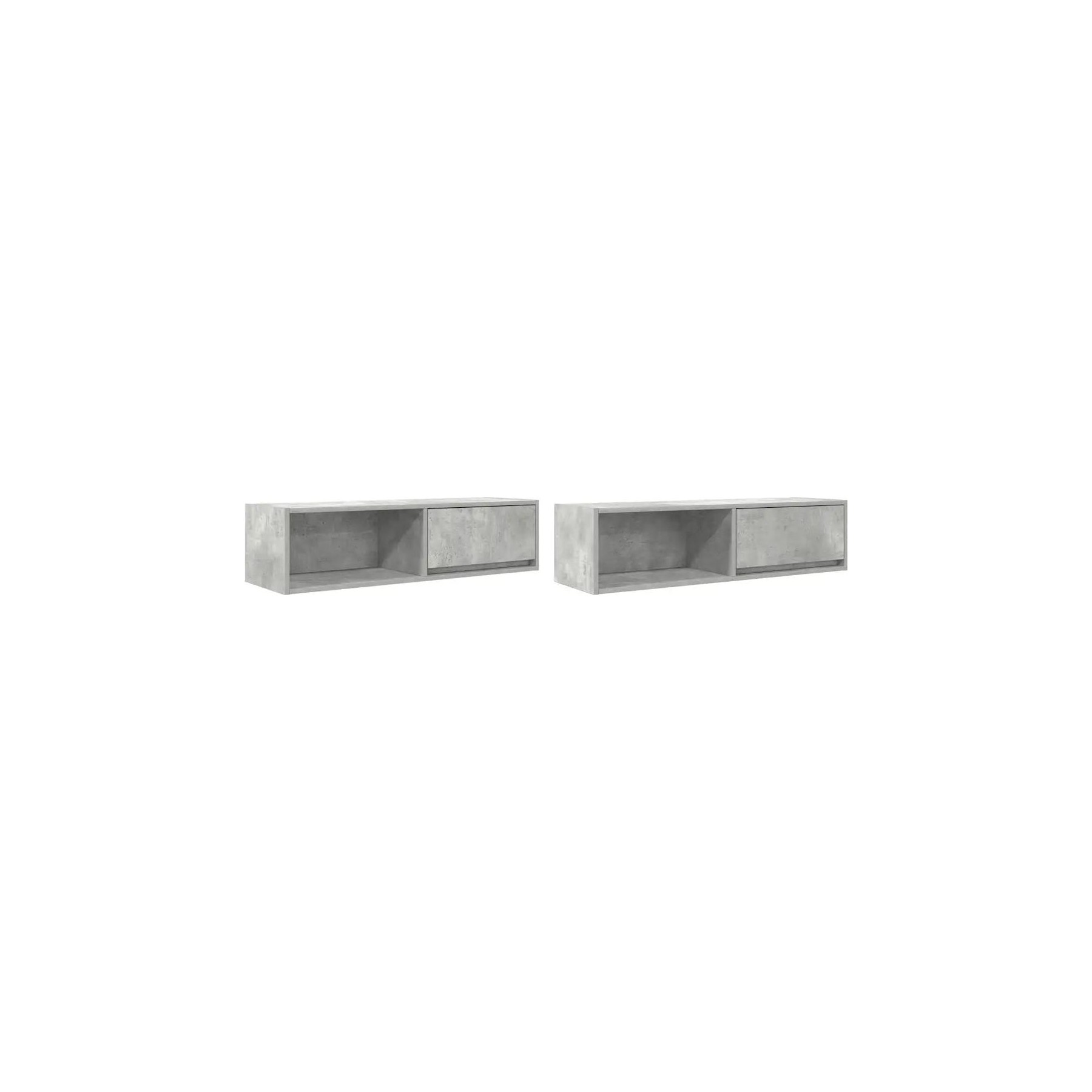 Meuble TV HELLOSHOP26 Lot de 2 meubles TV muraux peu encombran