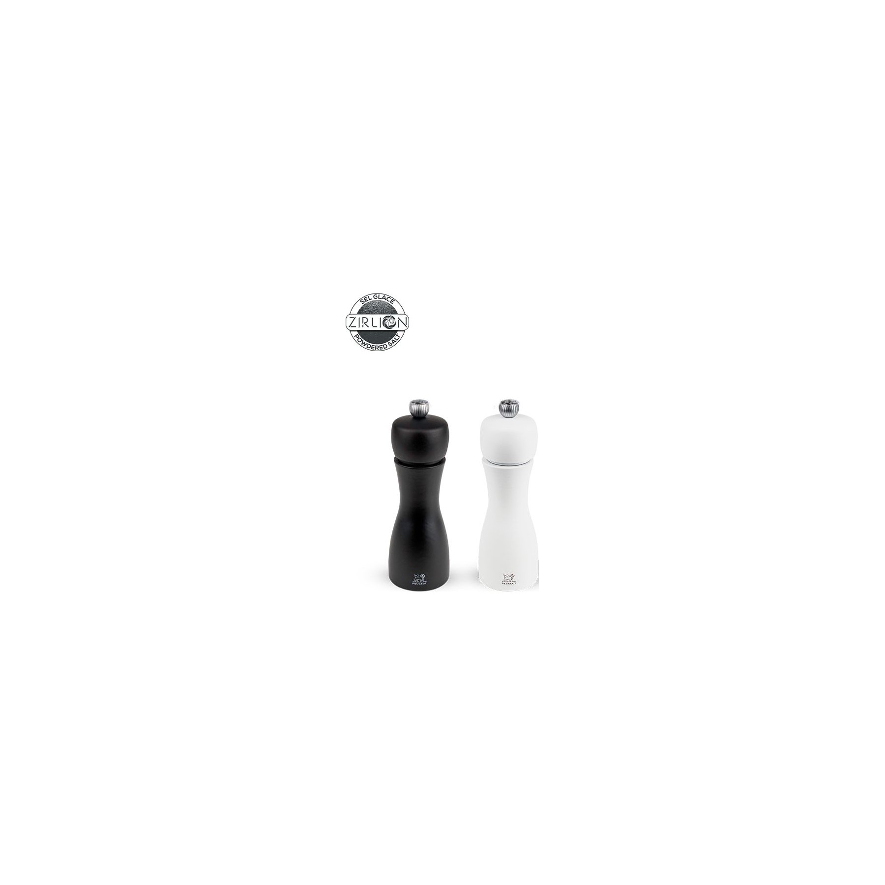 Duo moulins à poivre et sel PEUGEOT Tahiti Bois Noir & Blanc 15cm