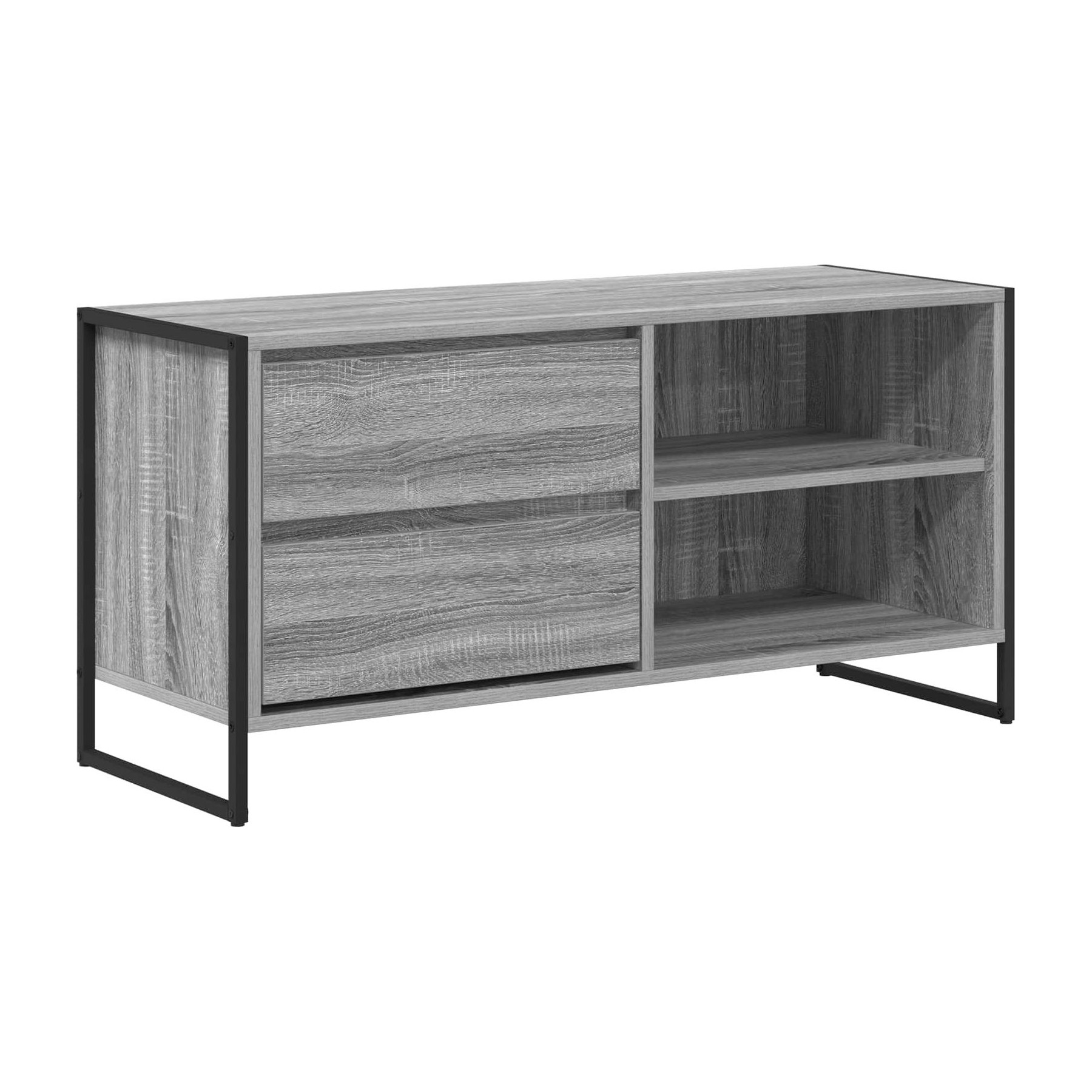 Meuble TV HELLOSHOP26 Meuble TV rectangulaire gris sonoma 100