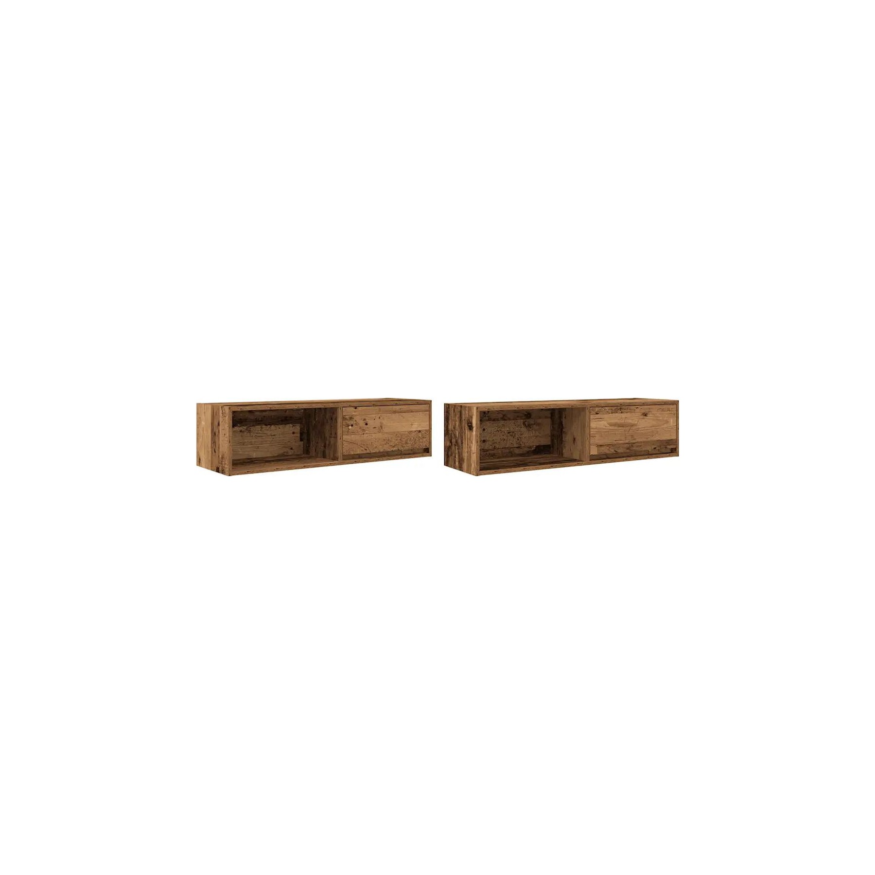Meuble TV HELLOSHOP26 Lot de 2 meubles TV muraux peu encombran