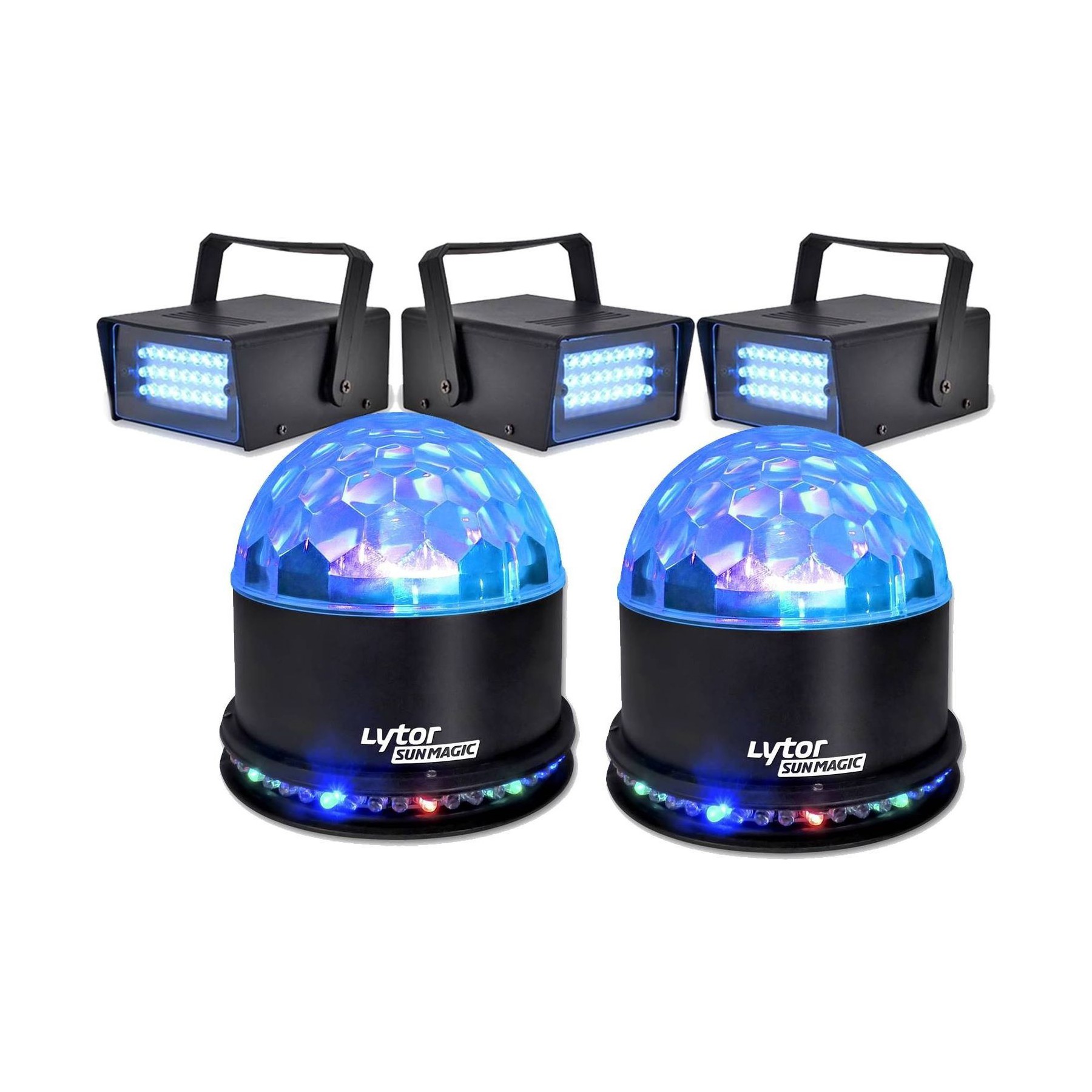 Jeu de lumières LYTOR Pack Soirée FIESTA 2 SUNMAGIC + 3 LED ST