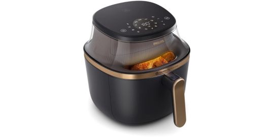 Airfryer PHILIPS NA332/00 Friteuse sans huile avec fenêtre de cuisson Noir/Doré, Série 3000 6.2L