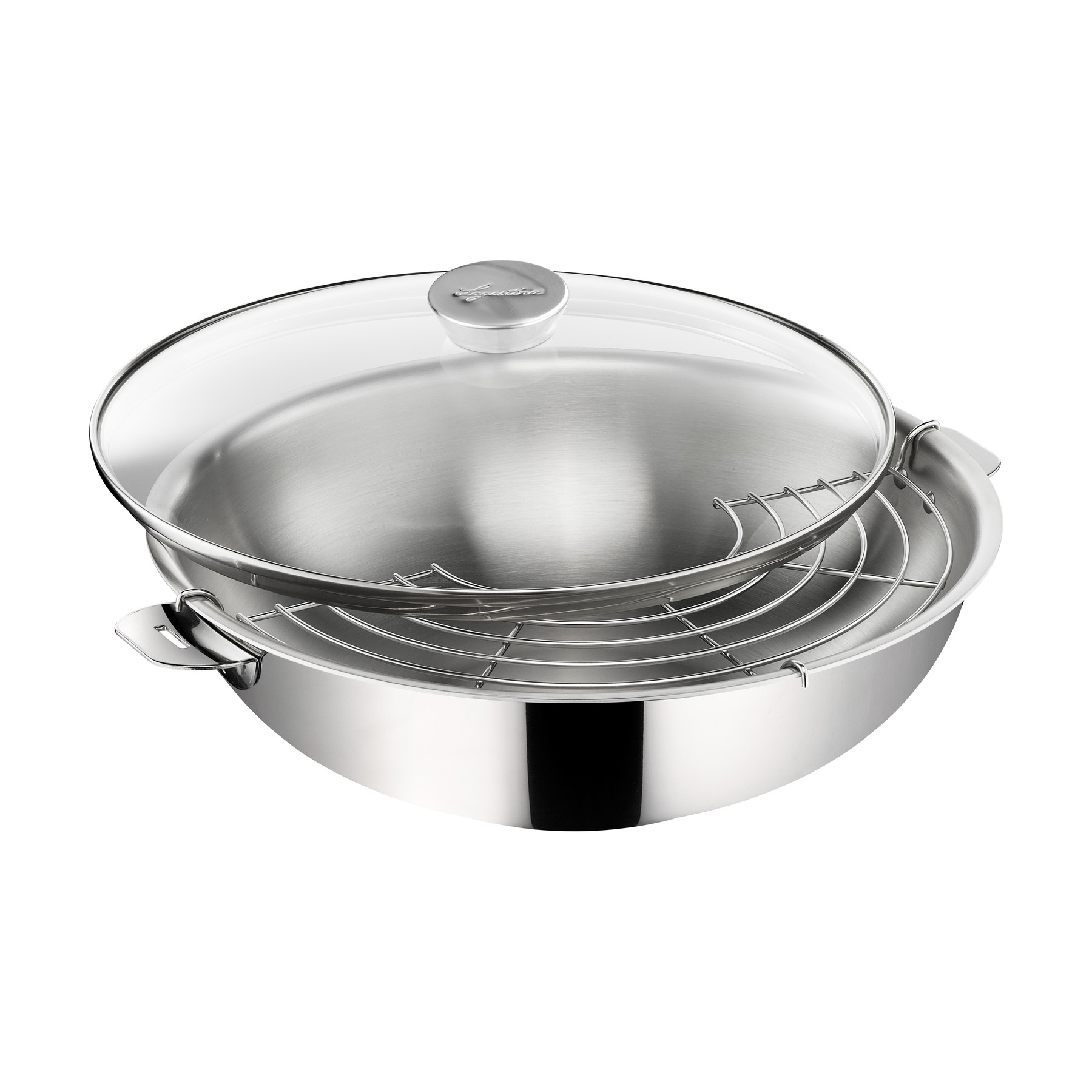 Wok LAGOSTINA Salvaspazio+ inox non revetu 30cm