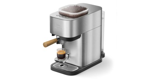 Machine à expresso PHILIPS BAR500/00 cafetière à grain Métal + Porte-filtre Bois de Frêne, Iced Coffee